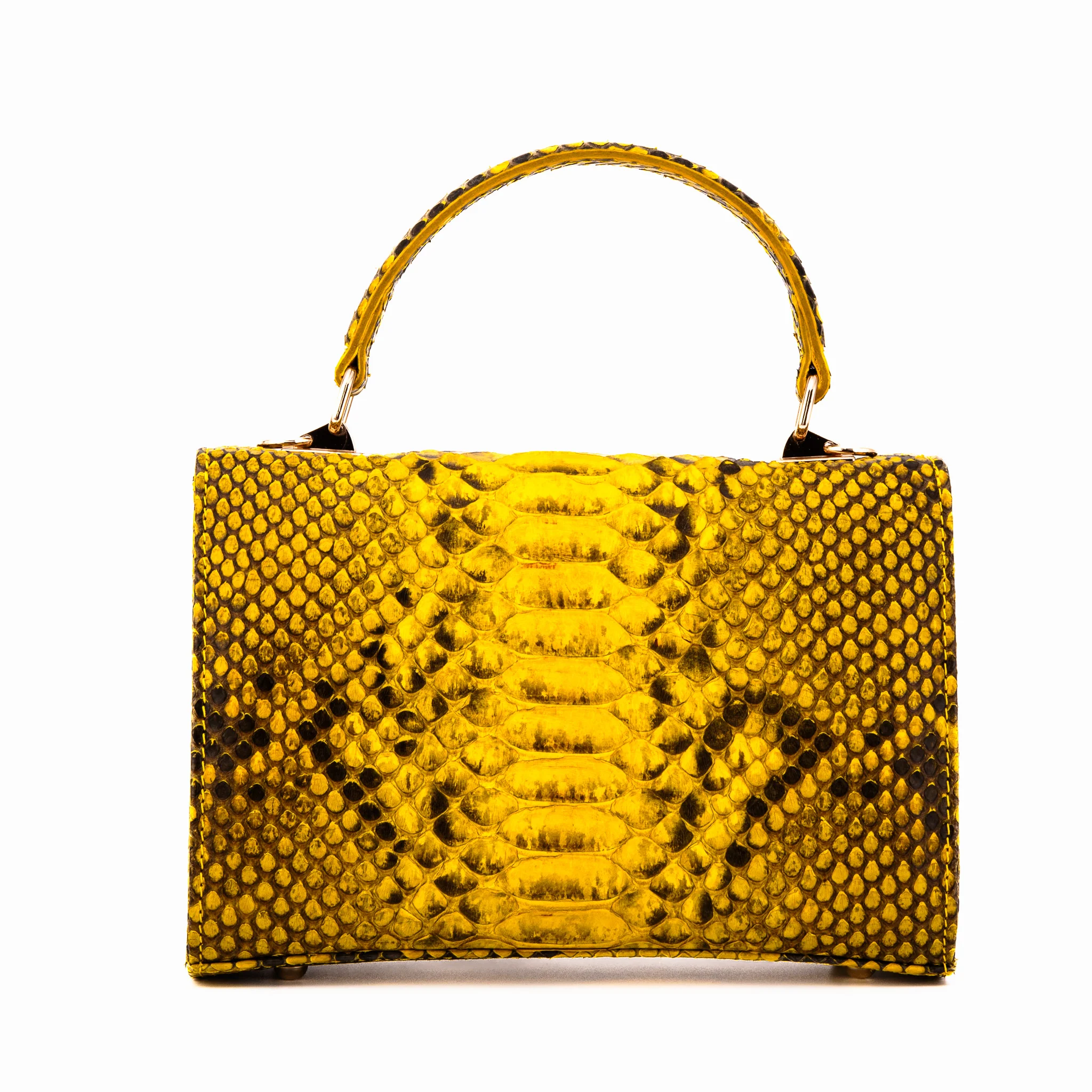 The Queen Yellow Pythn Leather Handbag - Image 4