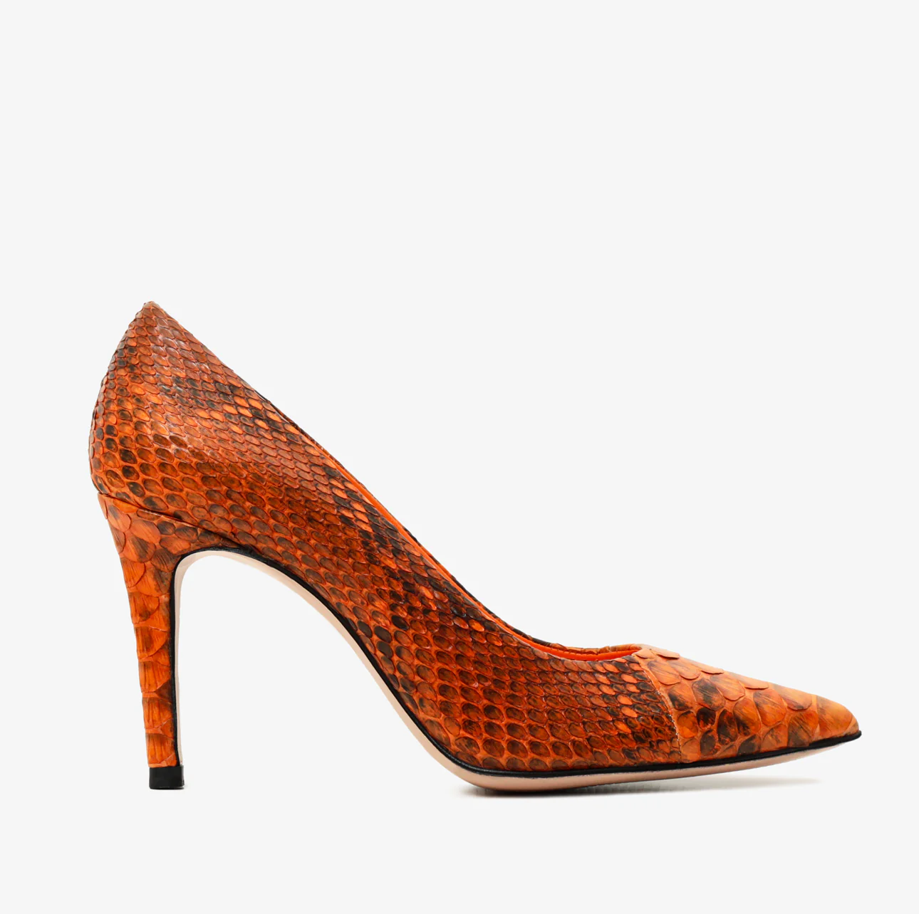 The Queenn Orange Pythn Leather Pump Women Shoe - Image 2