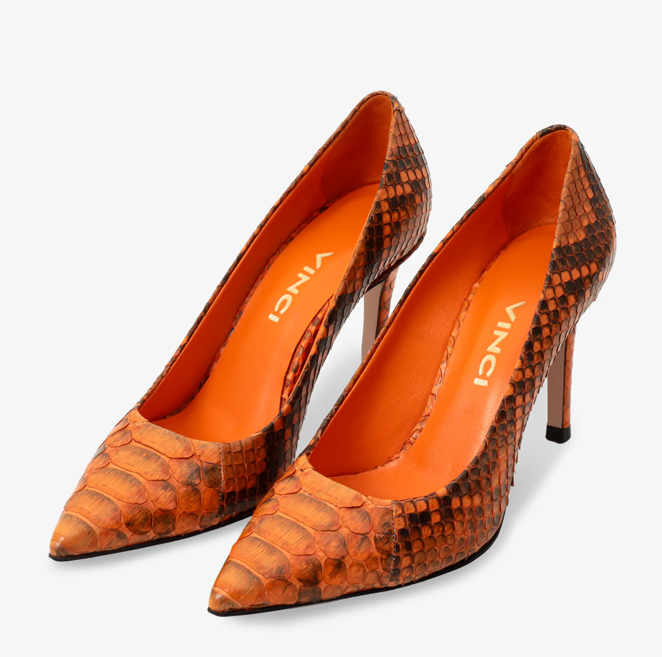 The Queenn Orange Pythn Leather Pump Women Shoe - Image 3