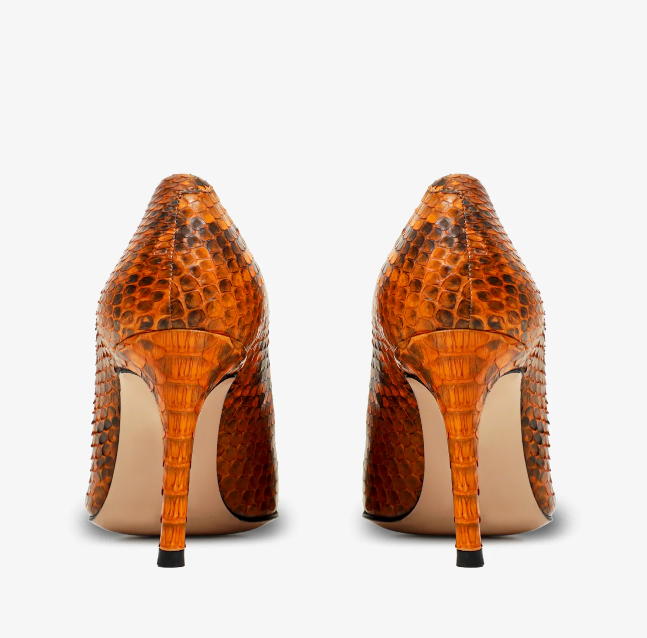 The Queenn Orange Pythn Leather Pump Women Shoe - Image 4