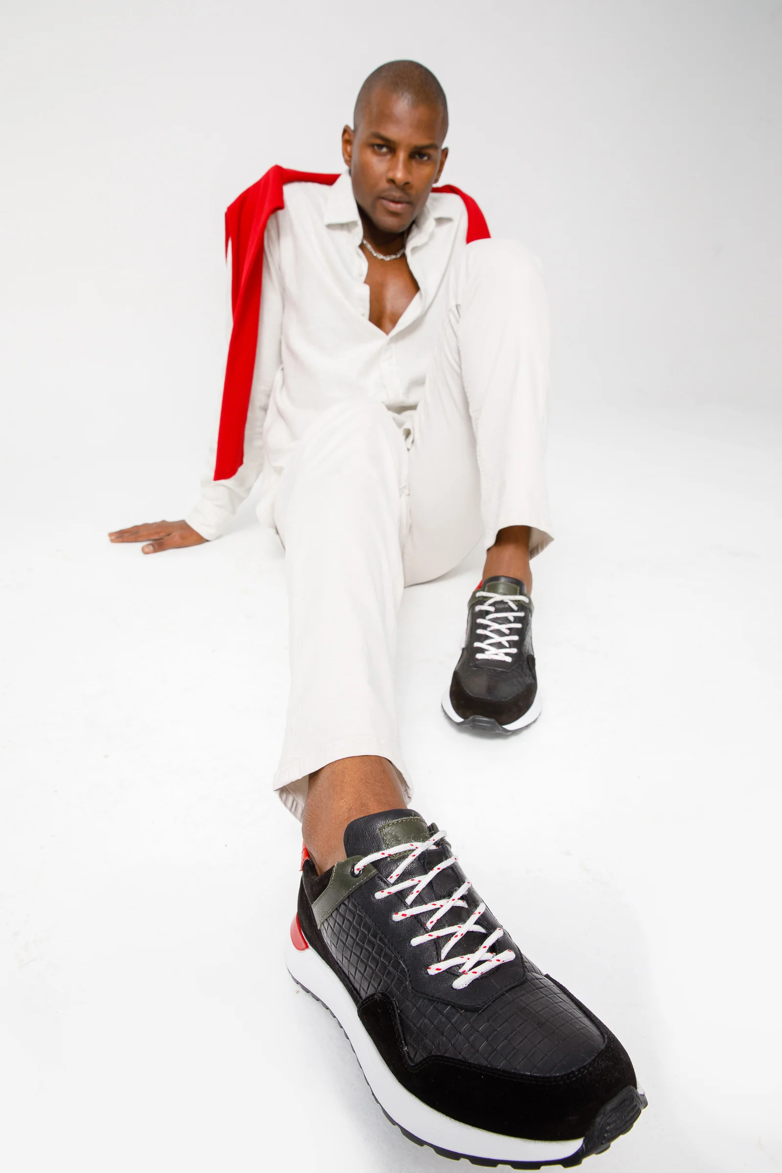 The Rakka Black & Red Leather Men Sneaker Final Sale! - Image 9
