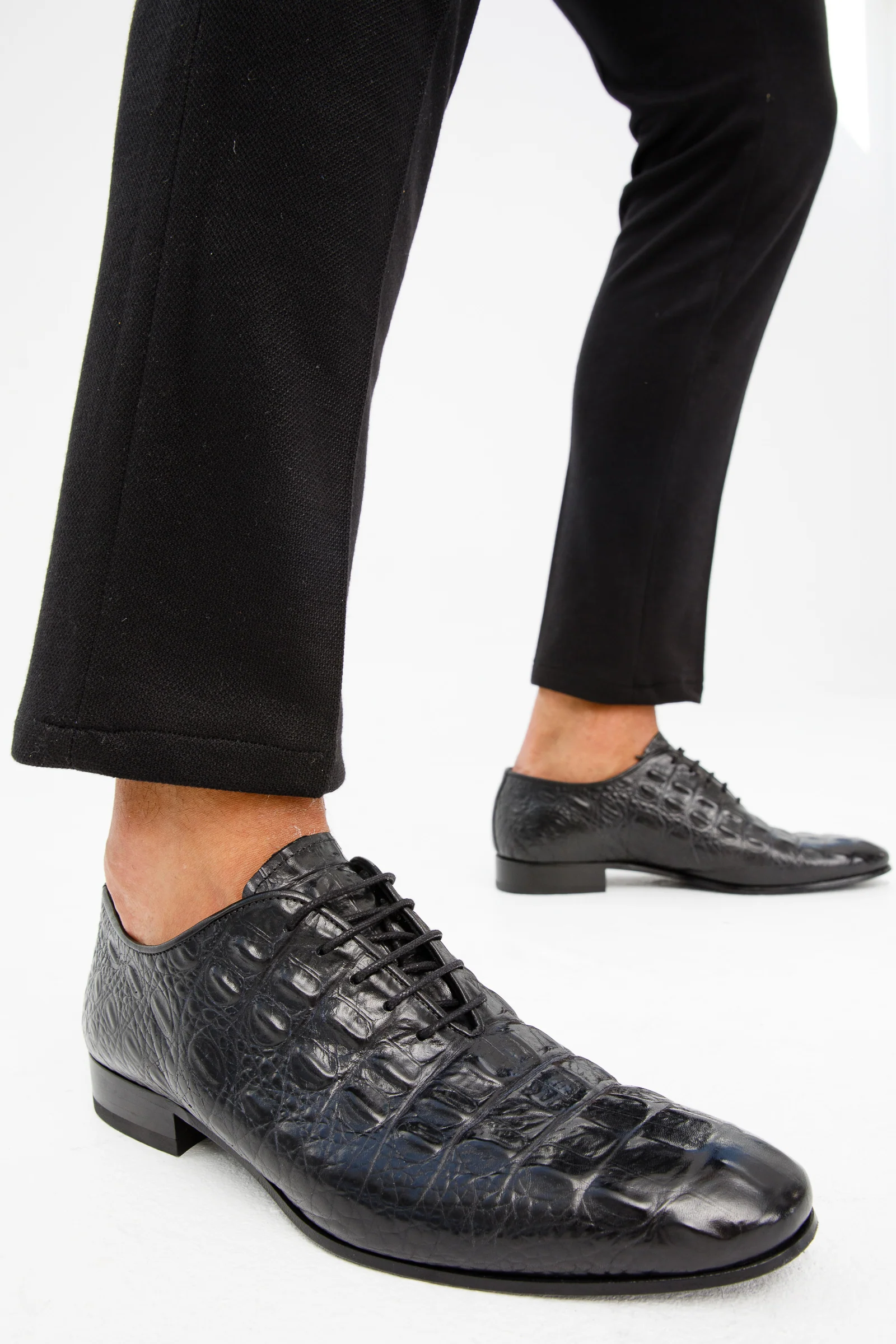 The Randor Black Crocodile Leather Oxford Men Shoe - Image 11