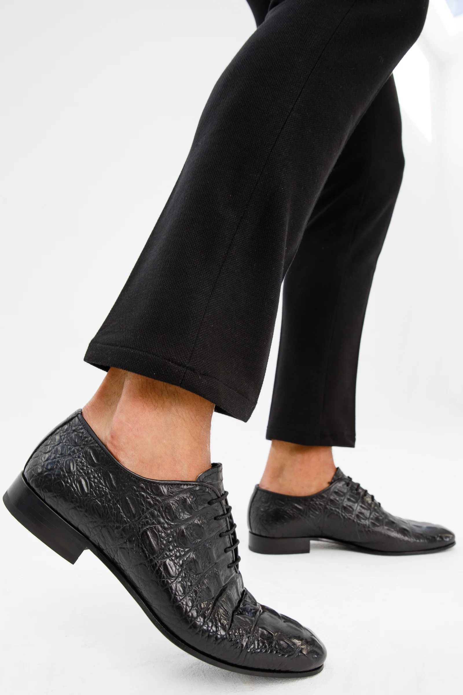 The Randor Black Crocodile Leather Oxford Men Shoe - Image 5