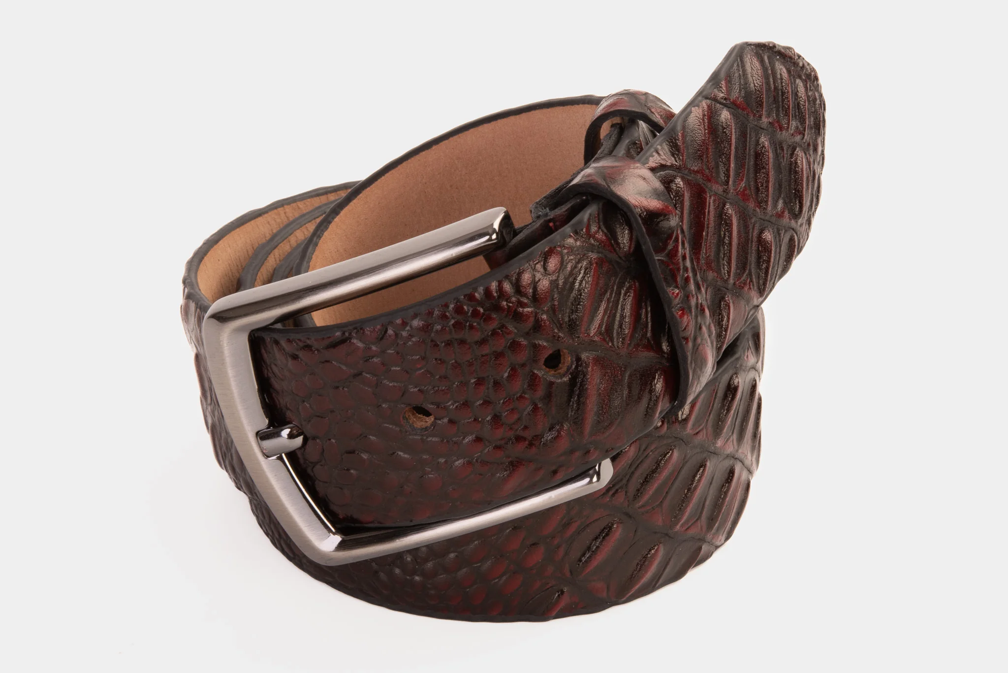 The Randor Burgundy Leather Belt - Image 6