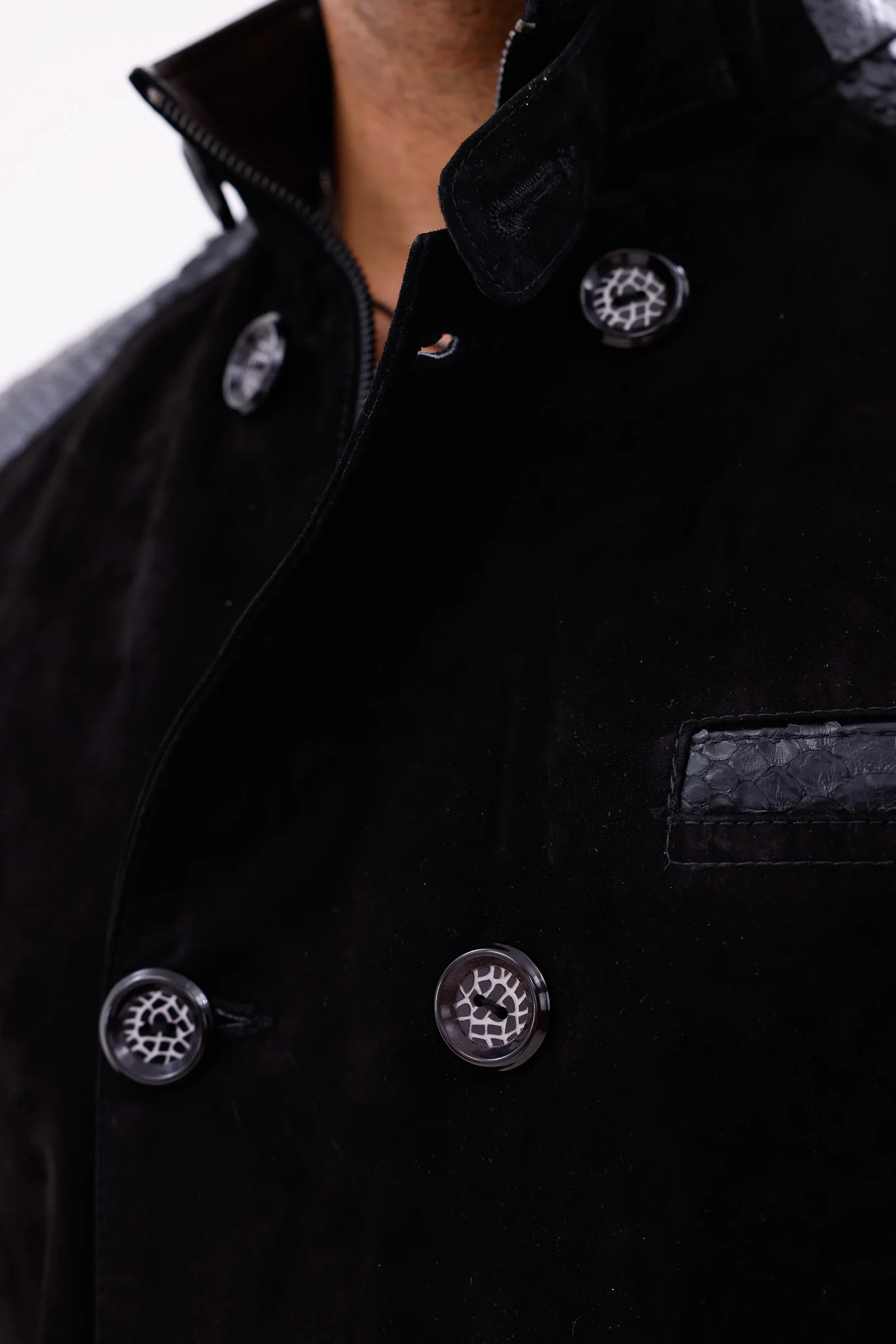 The Ravello Black Pythn Leather Men Jacket - Image 5