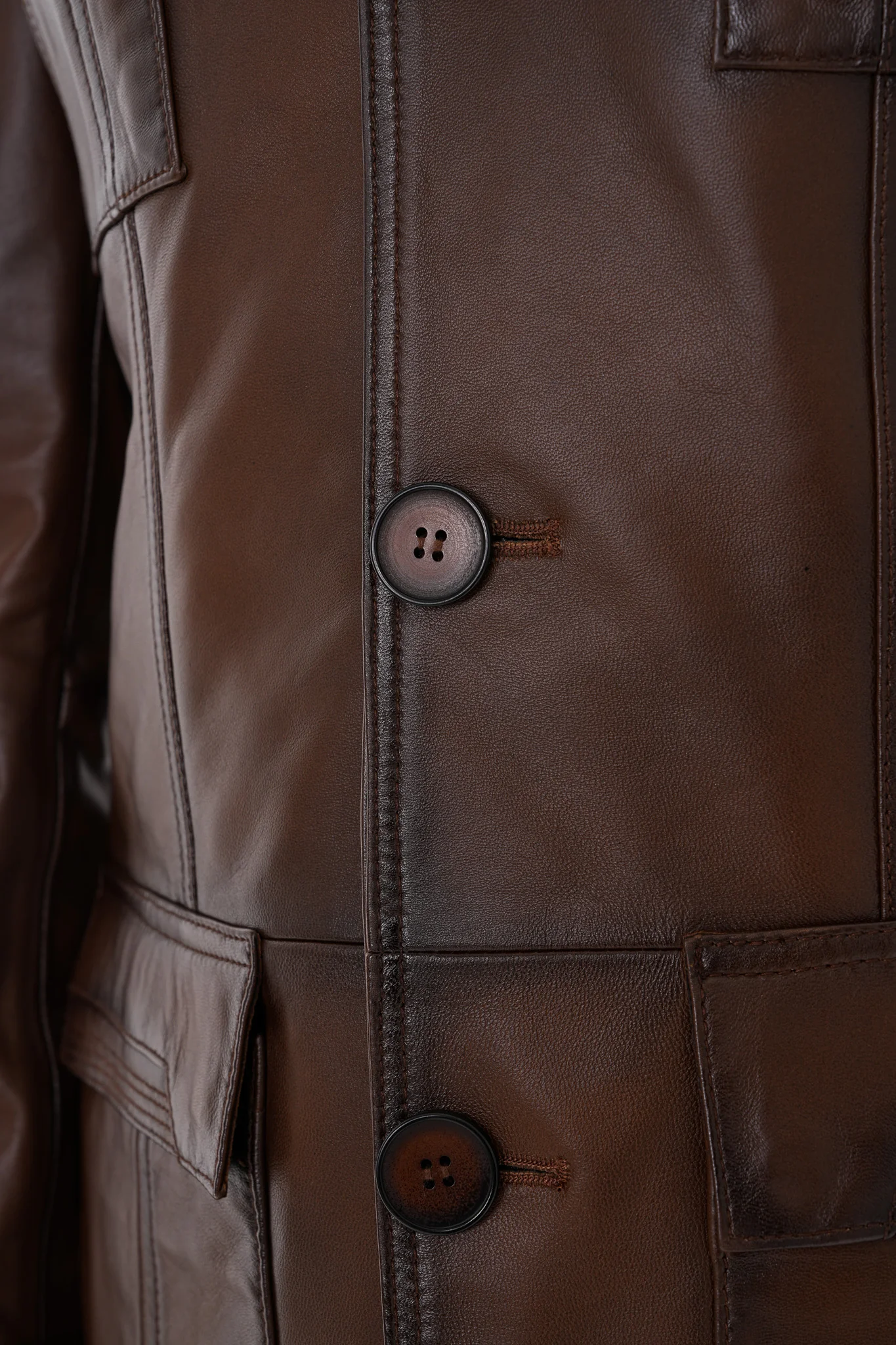 The Ravenna Brown Leather Men Jacket - Image 5