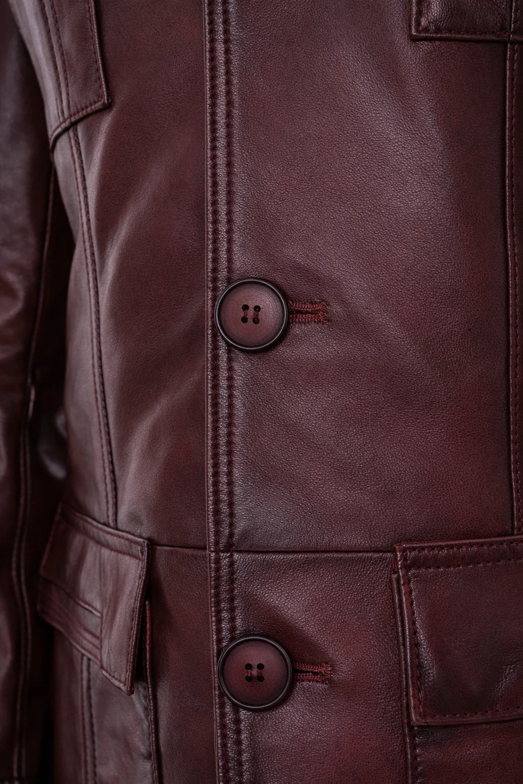 The Ravenna Burgundy Leather Men Jacket - Image 5