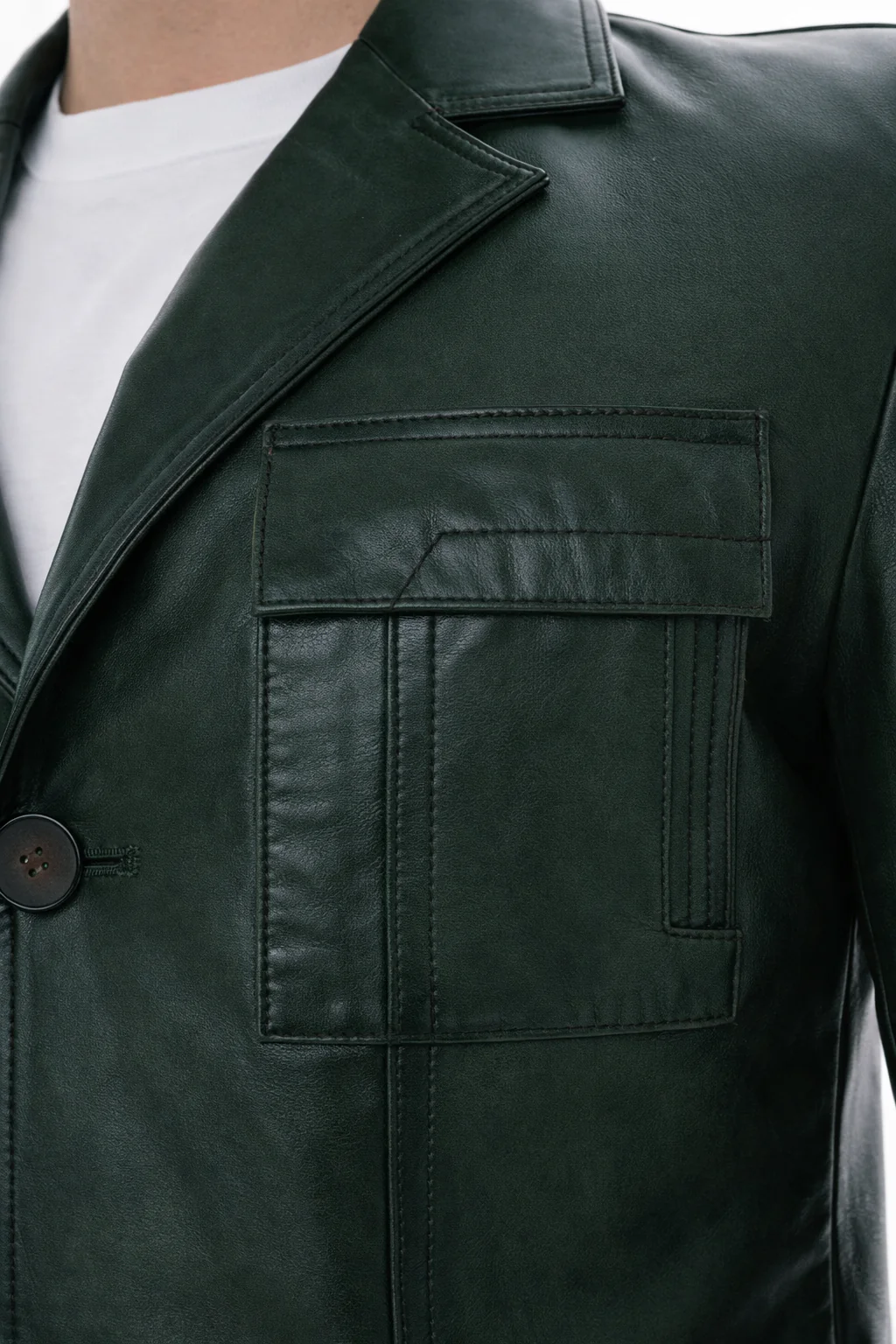 The Ravenna Green  Leather Men Jacket - Image 3
