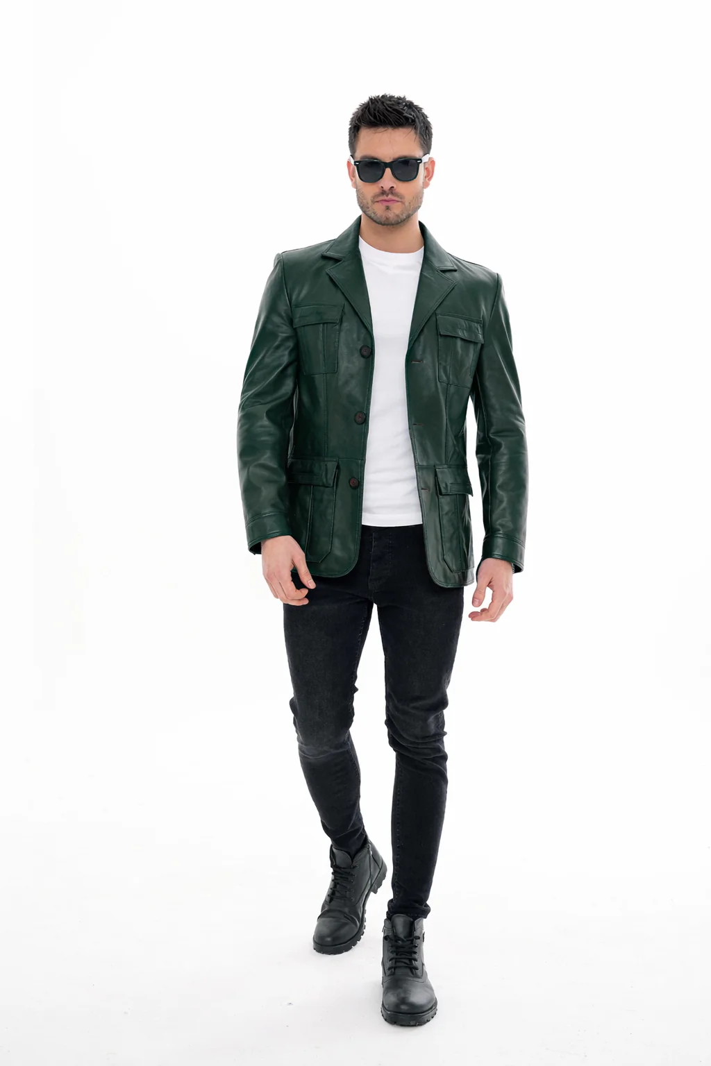 The Ravenna Green  Leather Men Jacket - Image 6