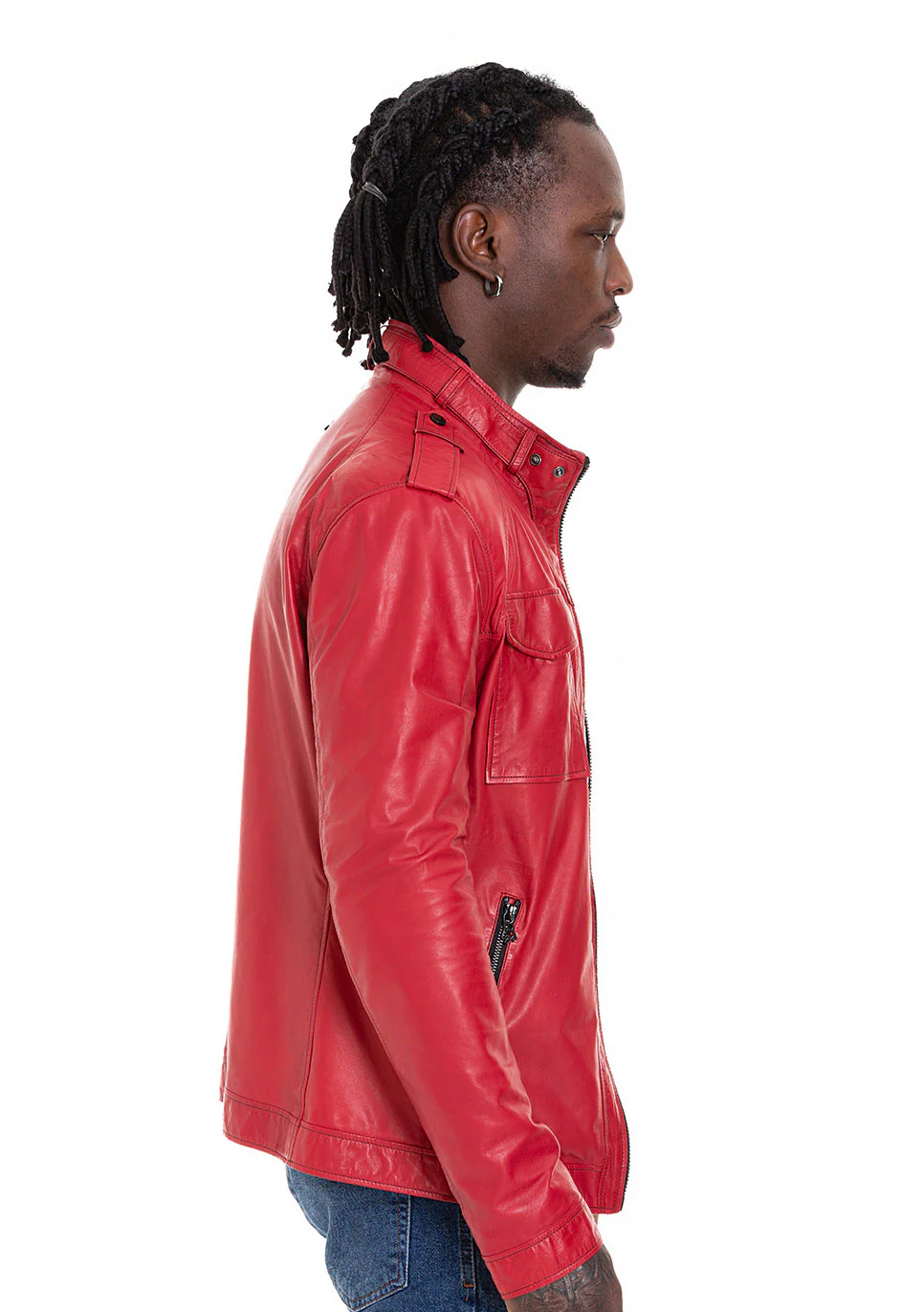 The Ravine Red Leather Men Jacket - Image 3