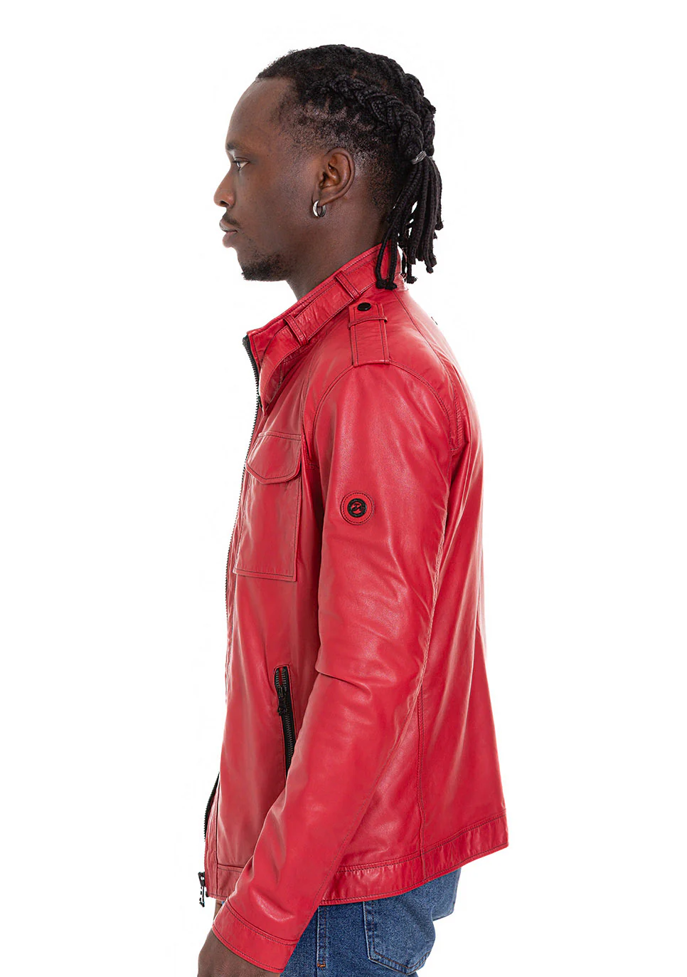 The Ravine Red Leather Men Jacket - Image 5