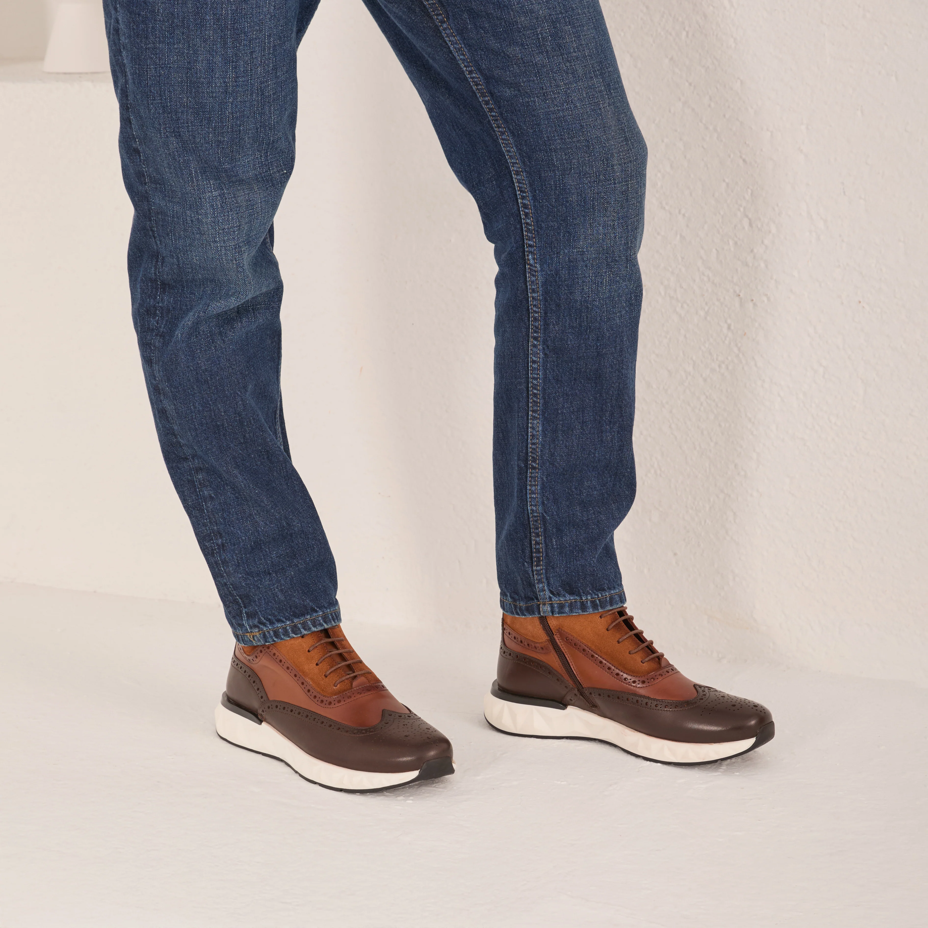 The Regent Brown Leather Wingtip Brogue Men Casual Boot - Image 11