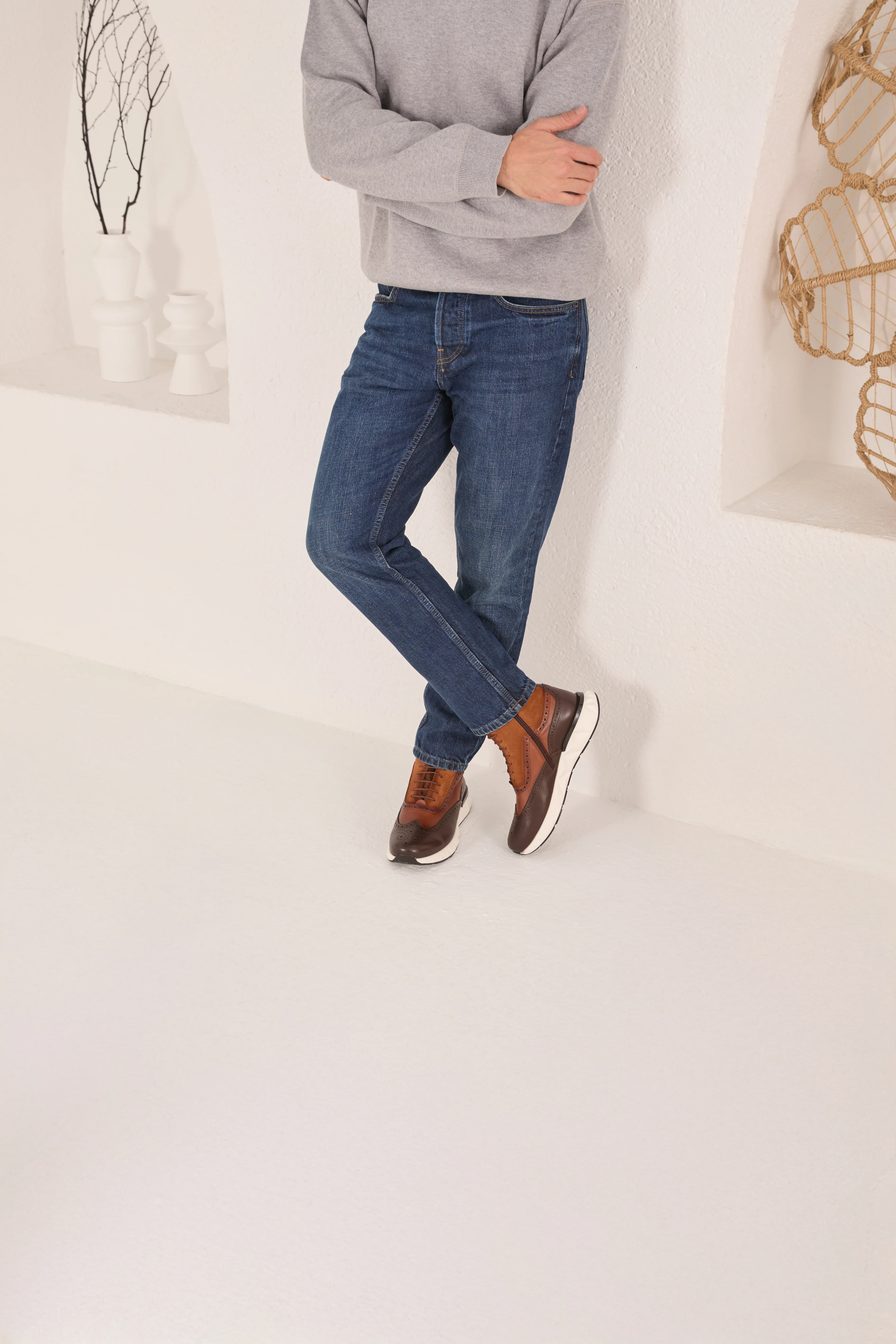 The Regent Brown Leather Wingtip Brogue Men Casual Boot - Image 16