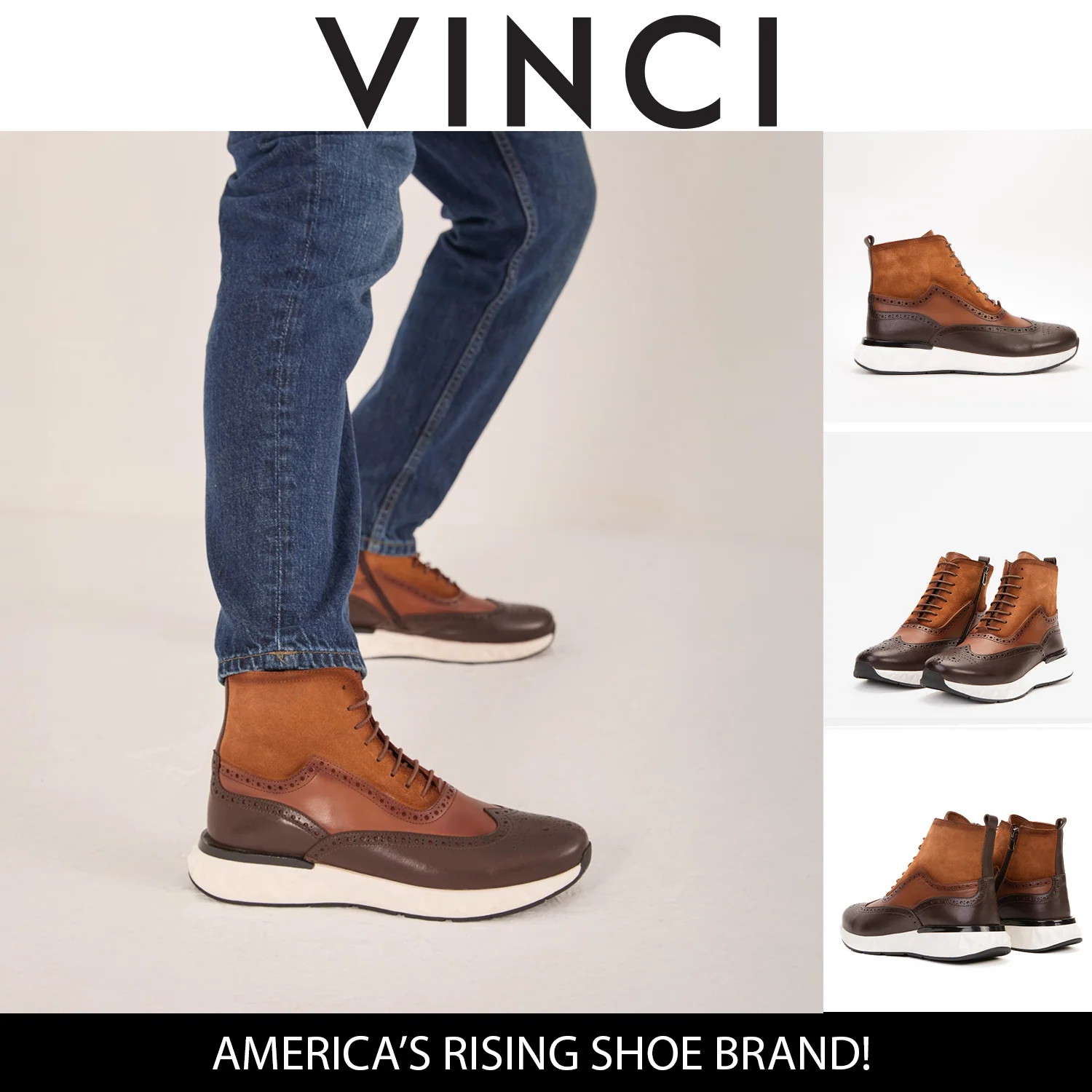 The Regent Brown Leather Wingtip Brogue Men Casual Boot - Image 18
