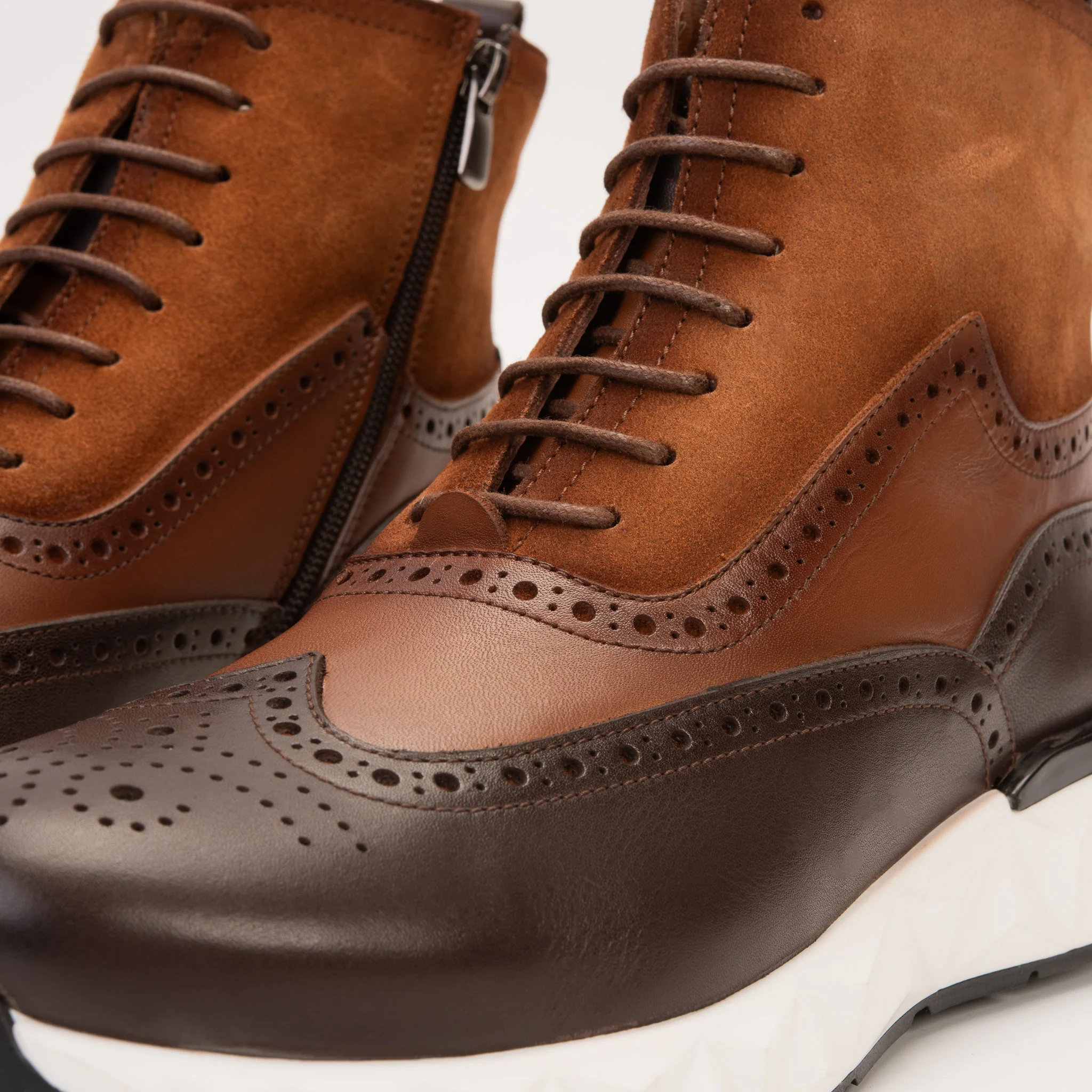 The Regent Brown Leather Wingtip Brogue Men Casual Boot - Image 4