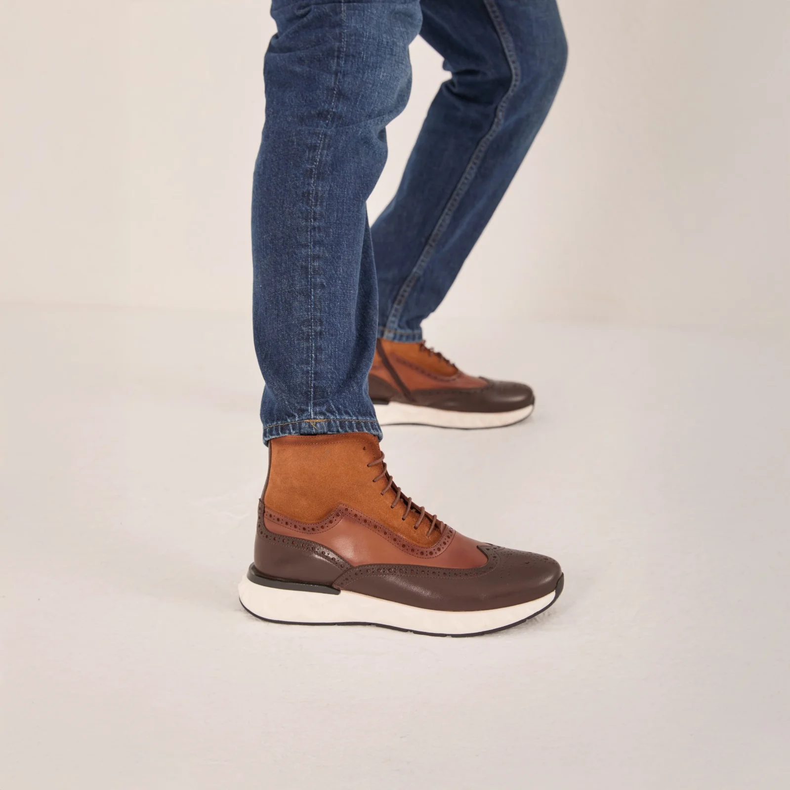 The Regent Brown Leather Wingtip Brogue Men Casual Boot - Image 9