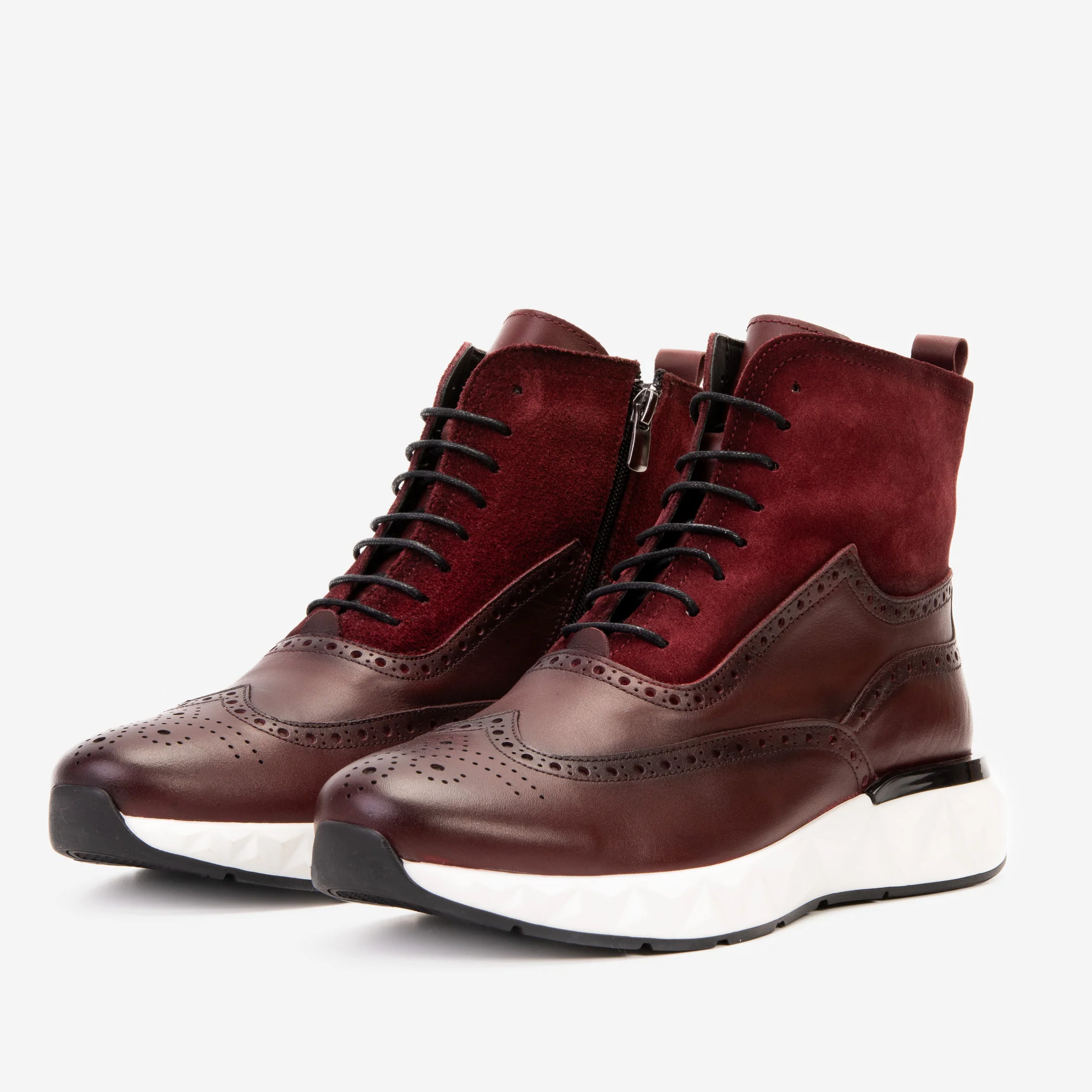 The Regent Burgundy Leather Wingtip
 Brogue Men Casual Boot - Image 2