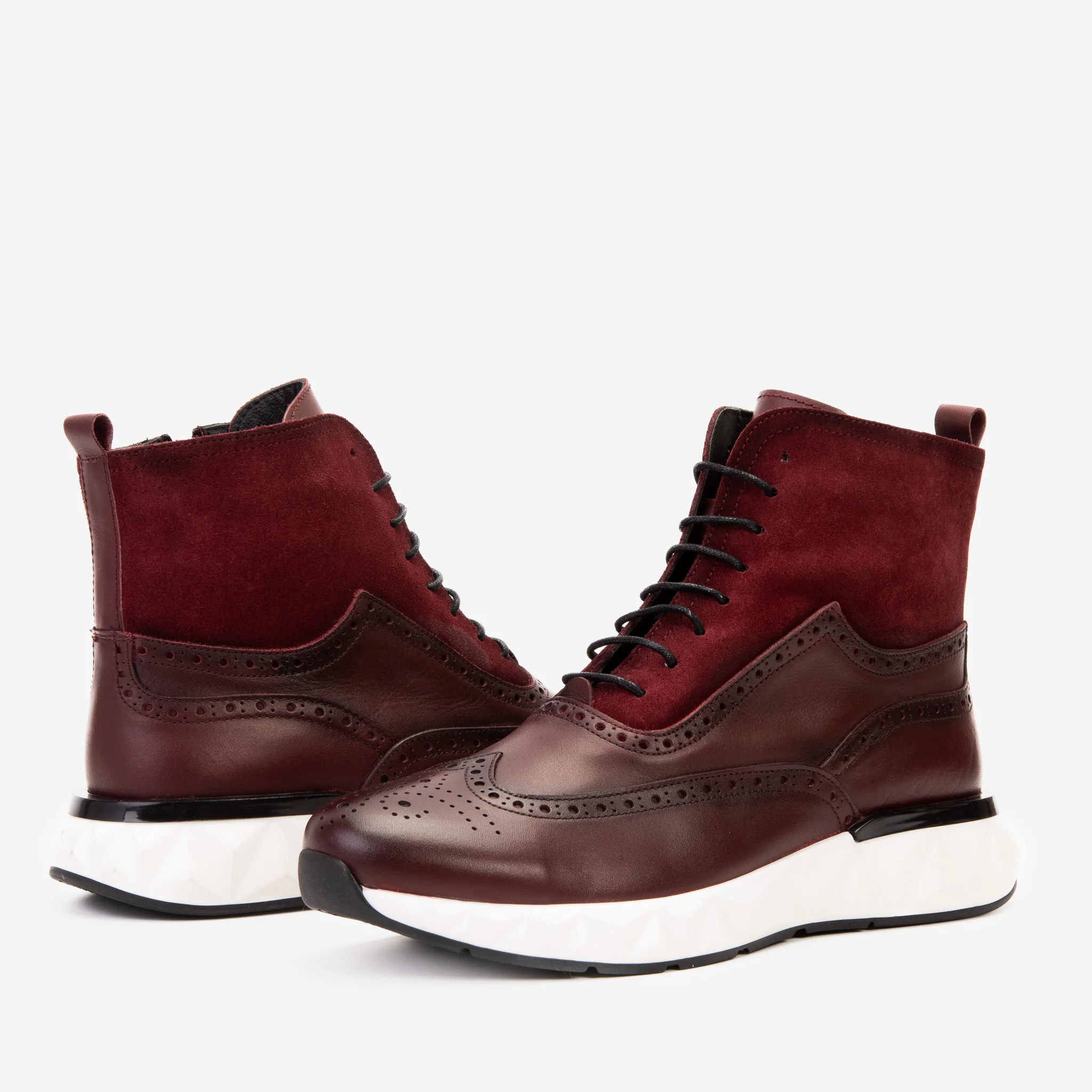 The Regent Burgundy Leather Wingtip
 Brogue Men Casual Boot - Image 3