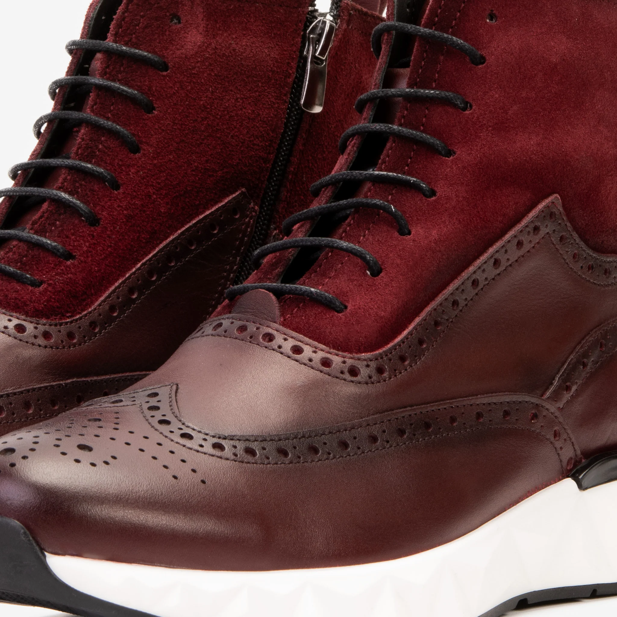 The Regent Burgundy Leather Wingtip
 Brogue Men Casual Boot - Image 4