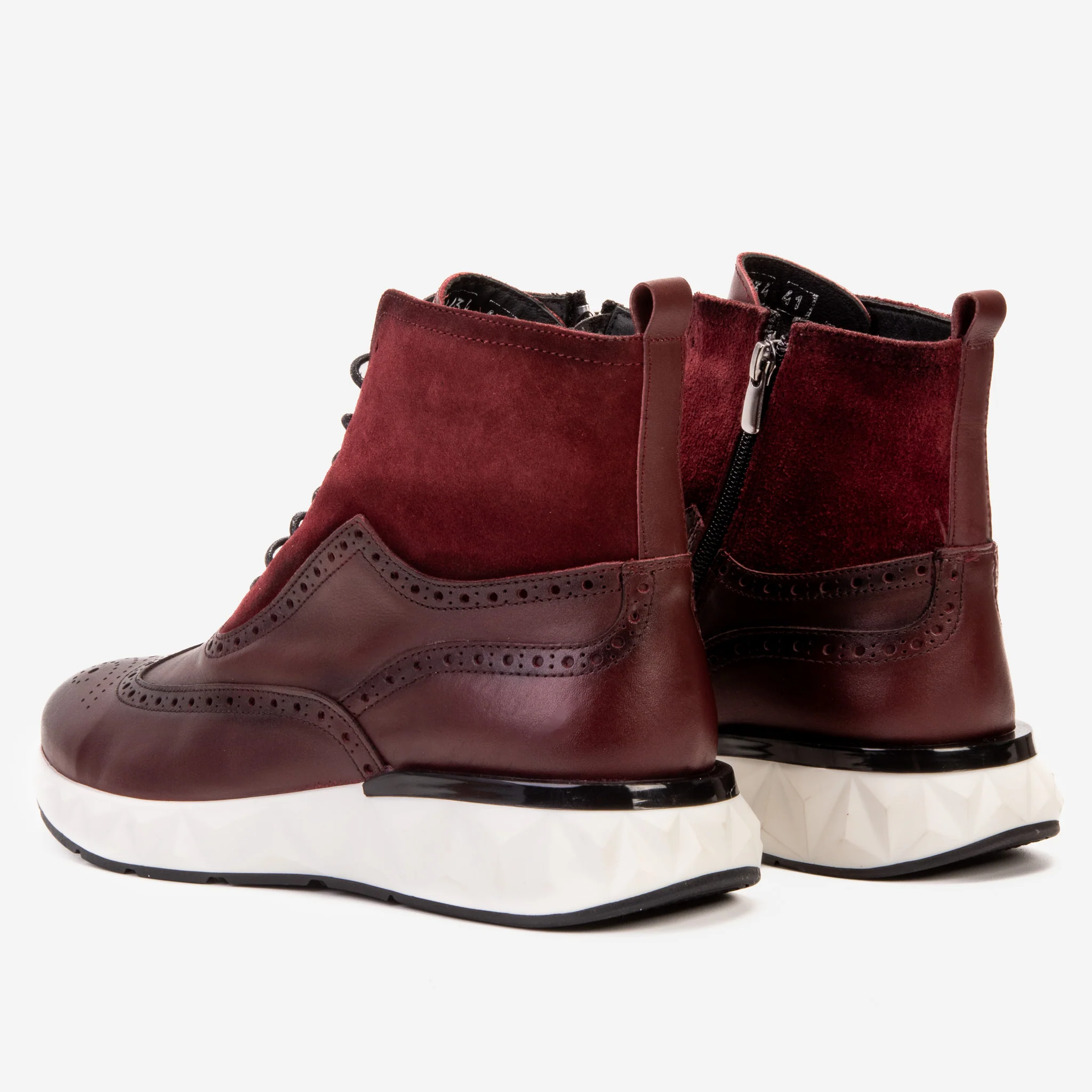 The Regent Burgundy Leather Wingtip
 Brogue Men Casual Boot - Image 5