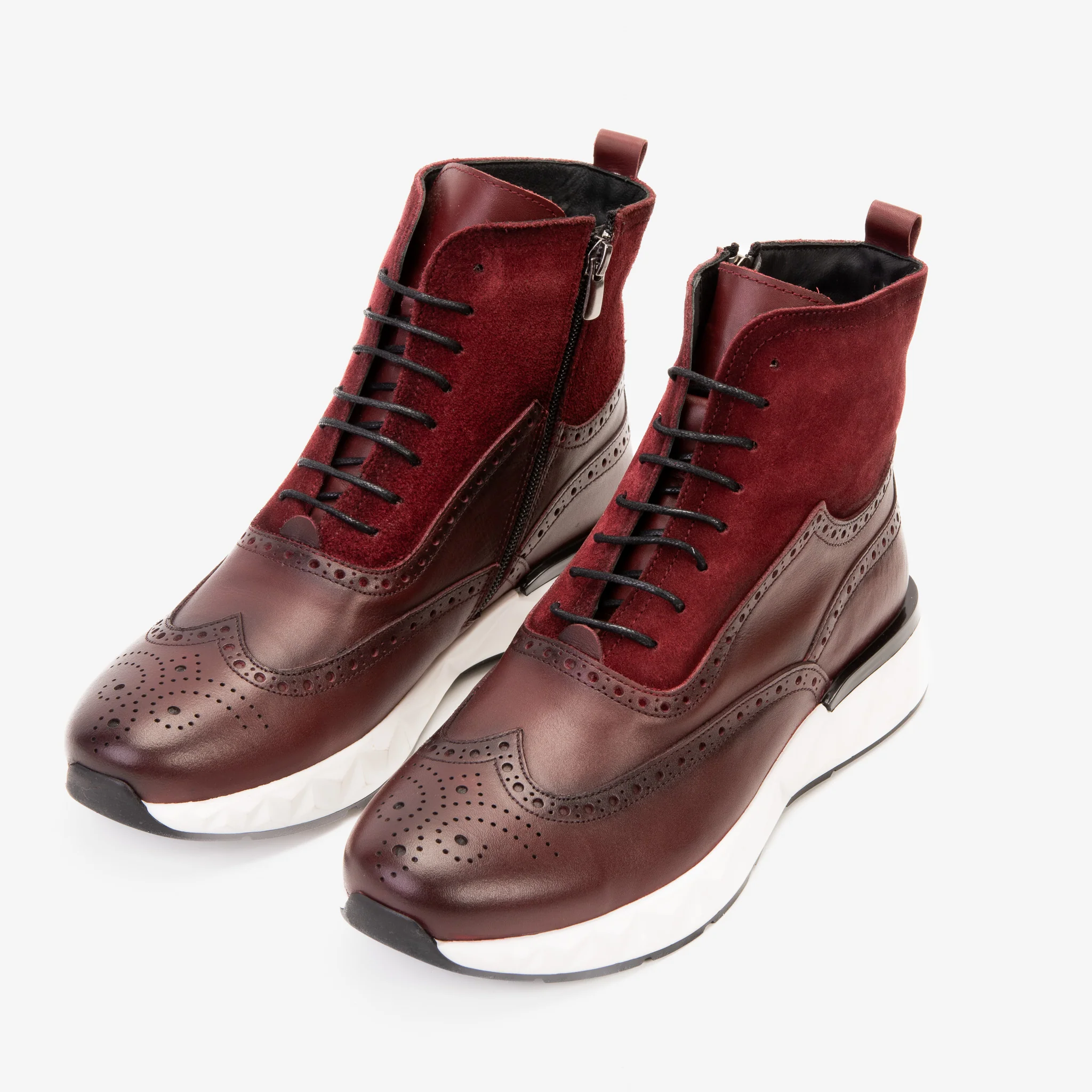 The Regent Burgundy Leather Wingtip
 Brogue Men Casual Boot - Image 8