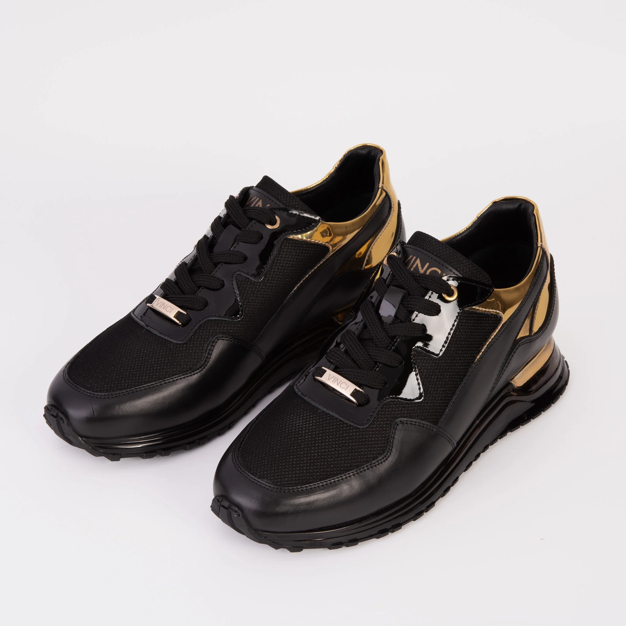 The Rialto Black & Gold Leather Men Sneaker - Image 7