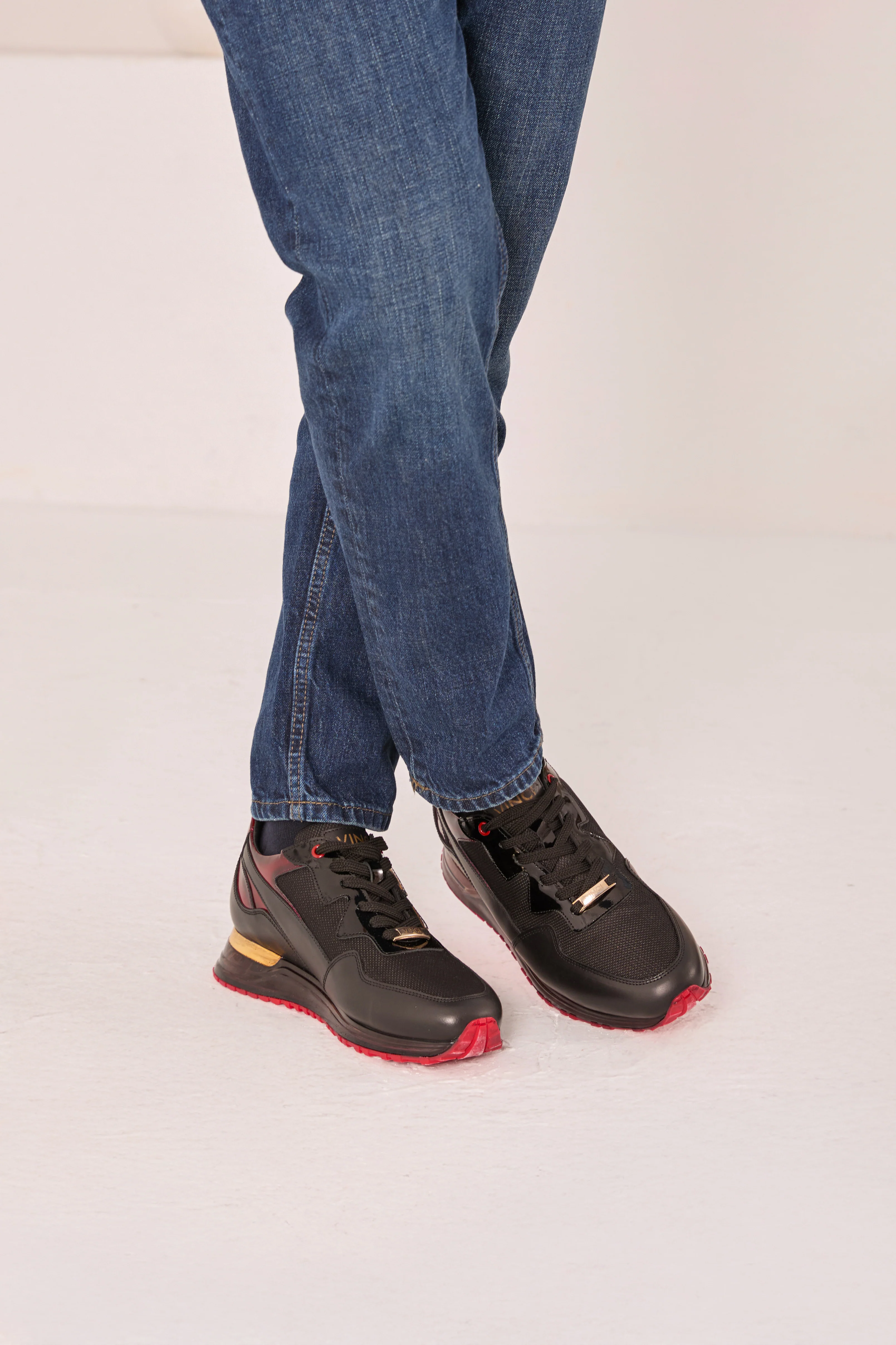 The Rialto Black & Red Patent Leather Men Sneaker - Image 10
