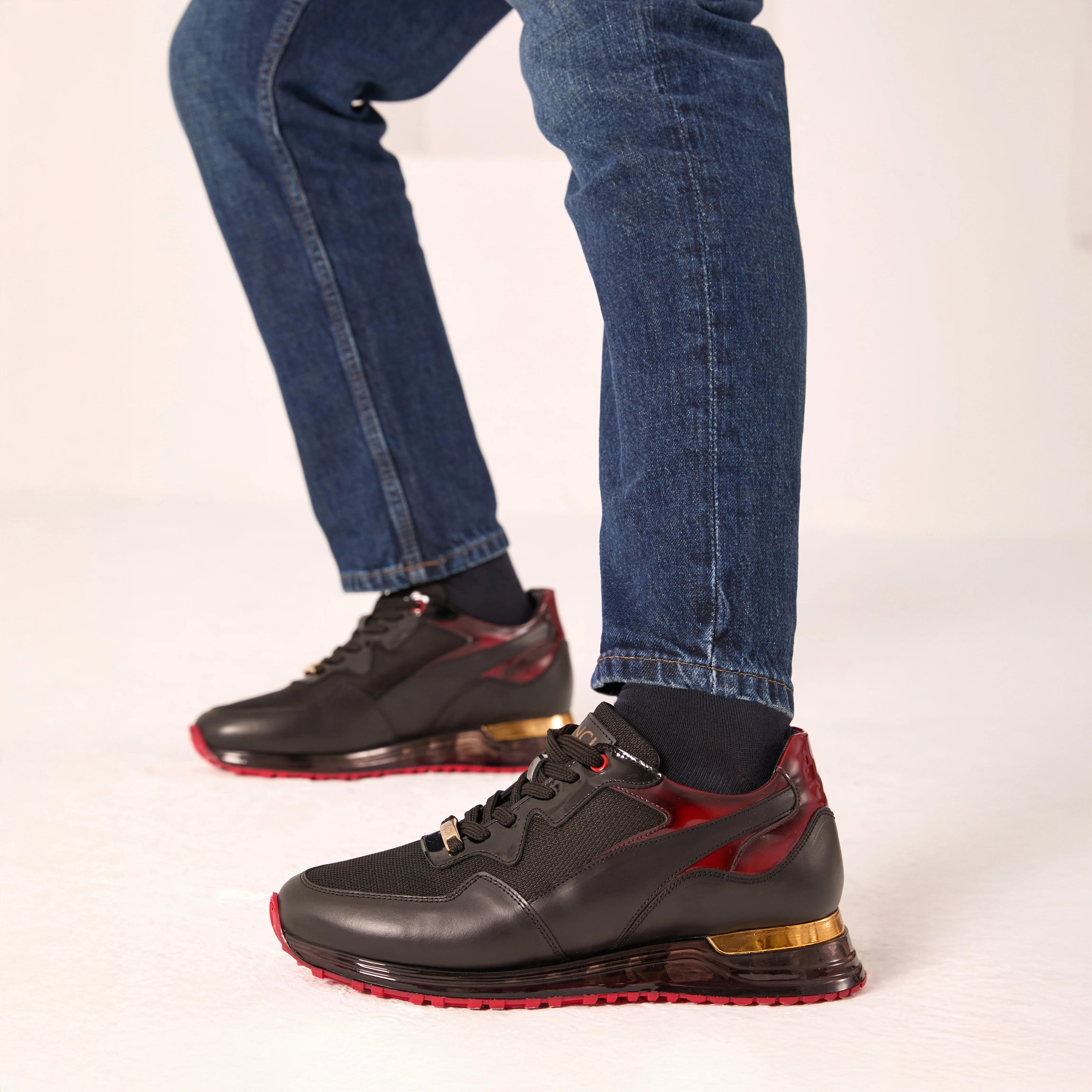 The Rialto Black & Red Patent Leather Men Sneaker - Image 2