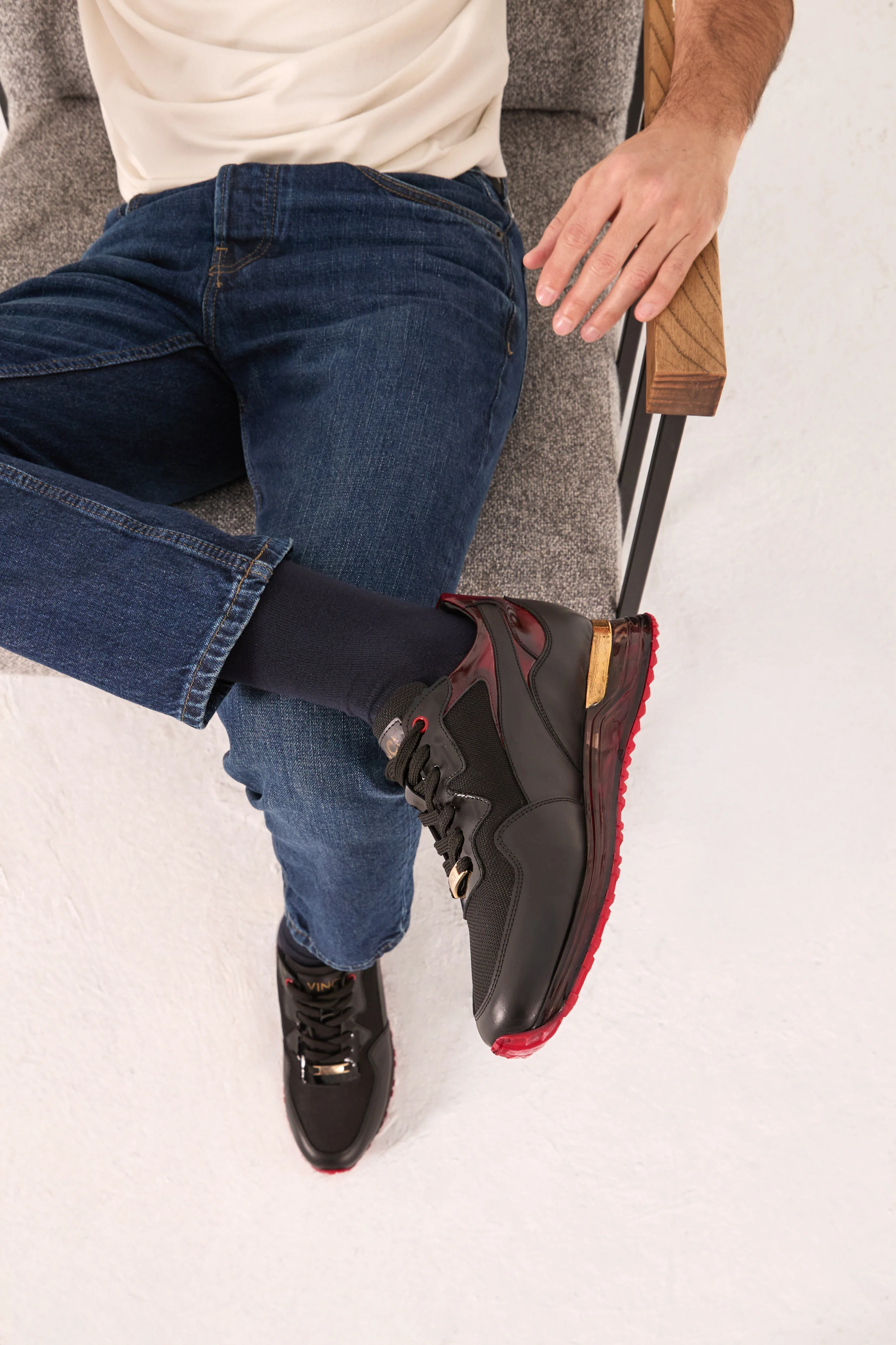 The Rialto Black & Red Patent Leather Men Sneaker - Image 8