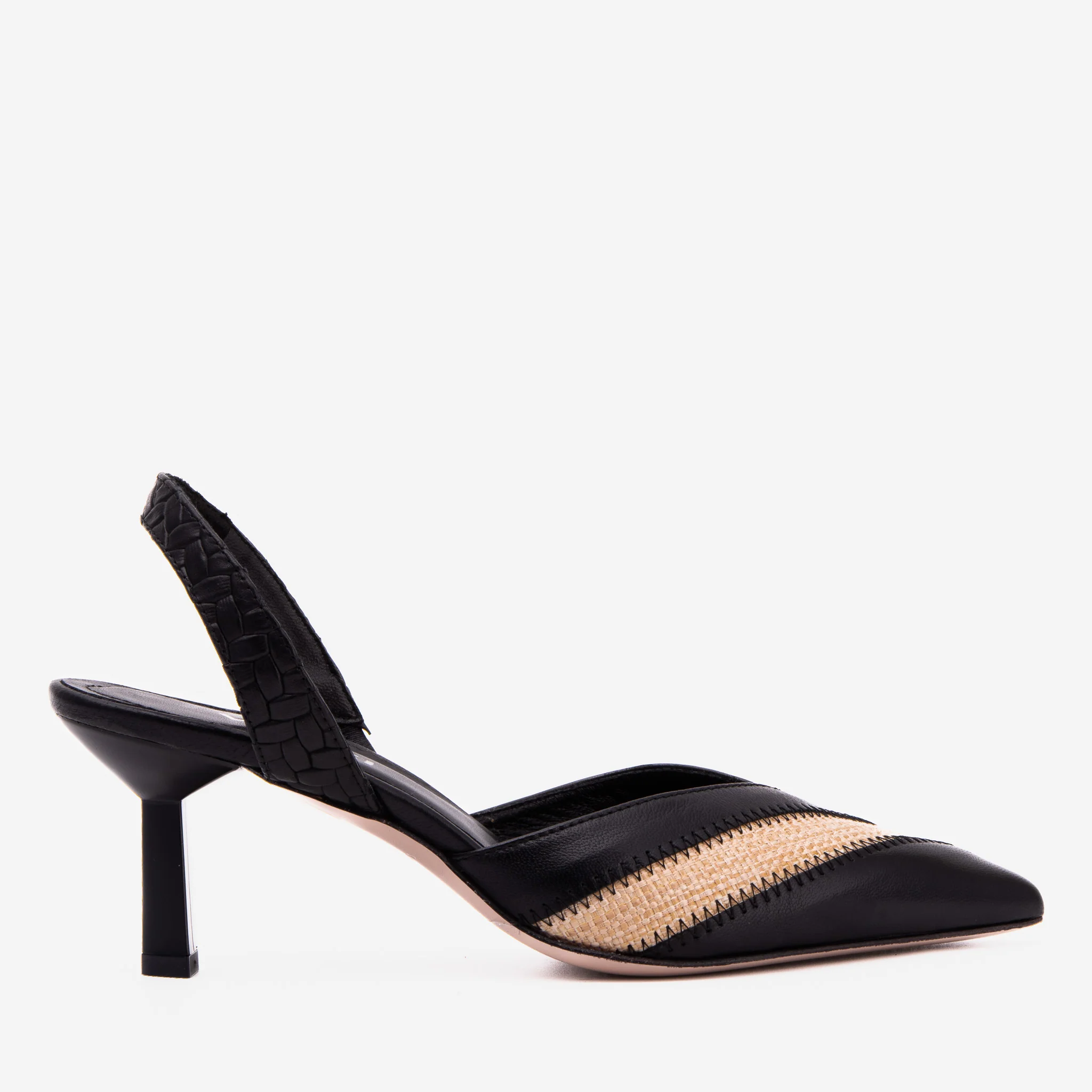 The Riviera Black & Raffia Slingback Women  Sandal - Image 2