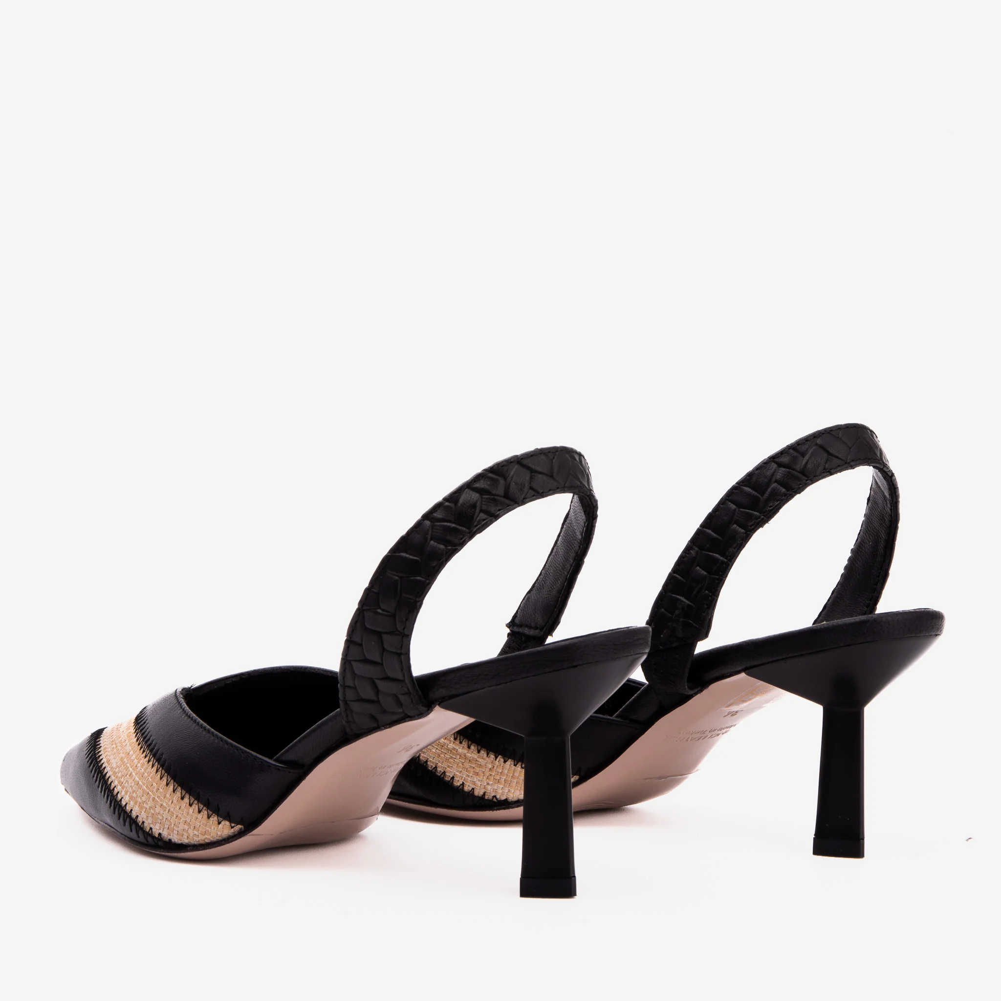 The Riviera Black & Raffia Slingback Women  Sandal - Image 4
