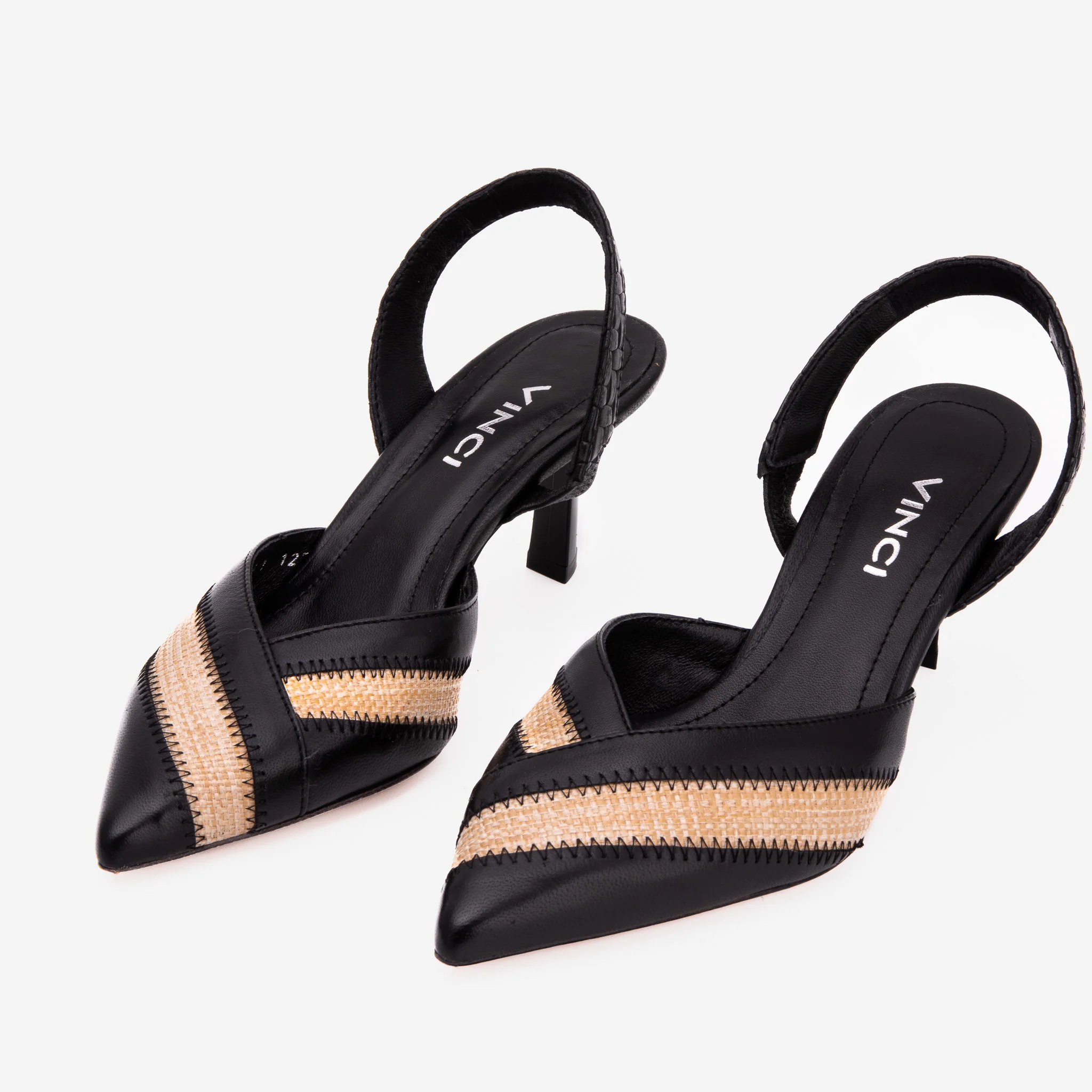 The Riviera Black & Raffia Slingback Women  Sandal - Image 6