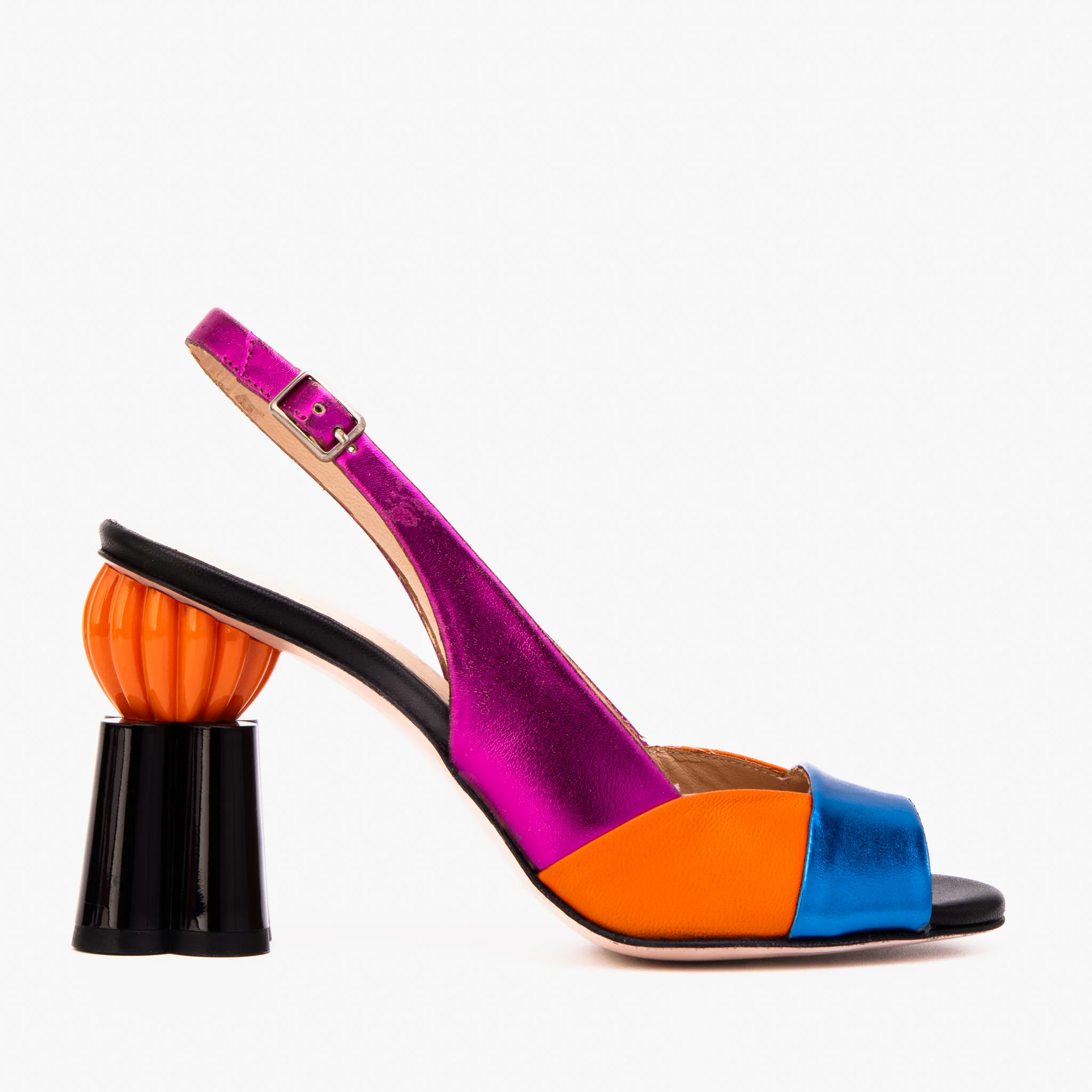 The Rize Multicolor Pumpkin Heel Leather Women Sandal - Image 2
