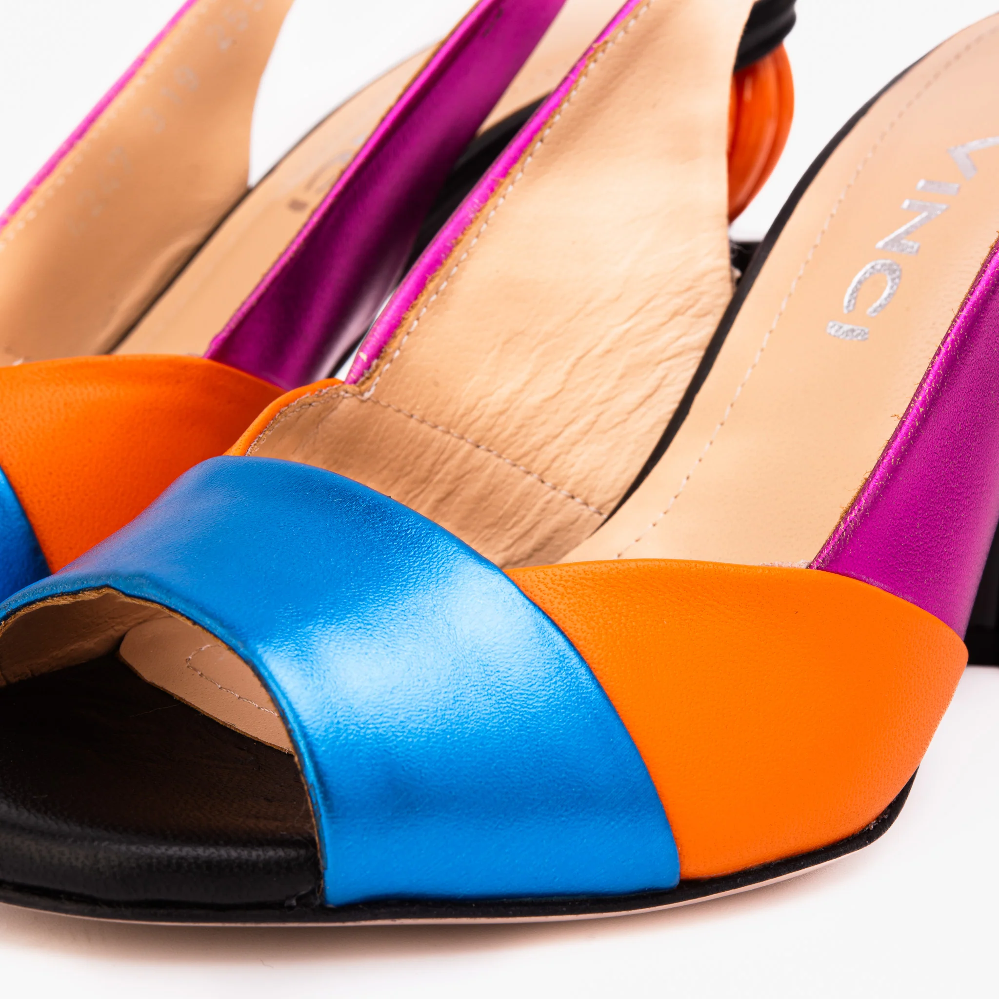 The Rize Multicolor Pumpkin Heel Leather Women Sandal - Image 6