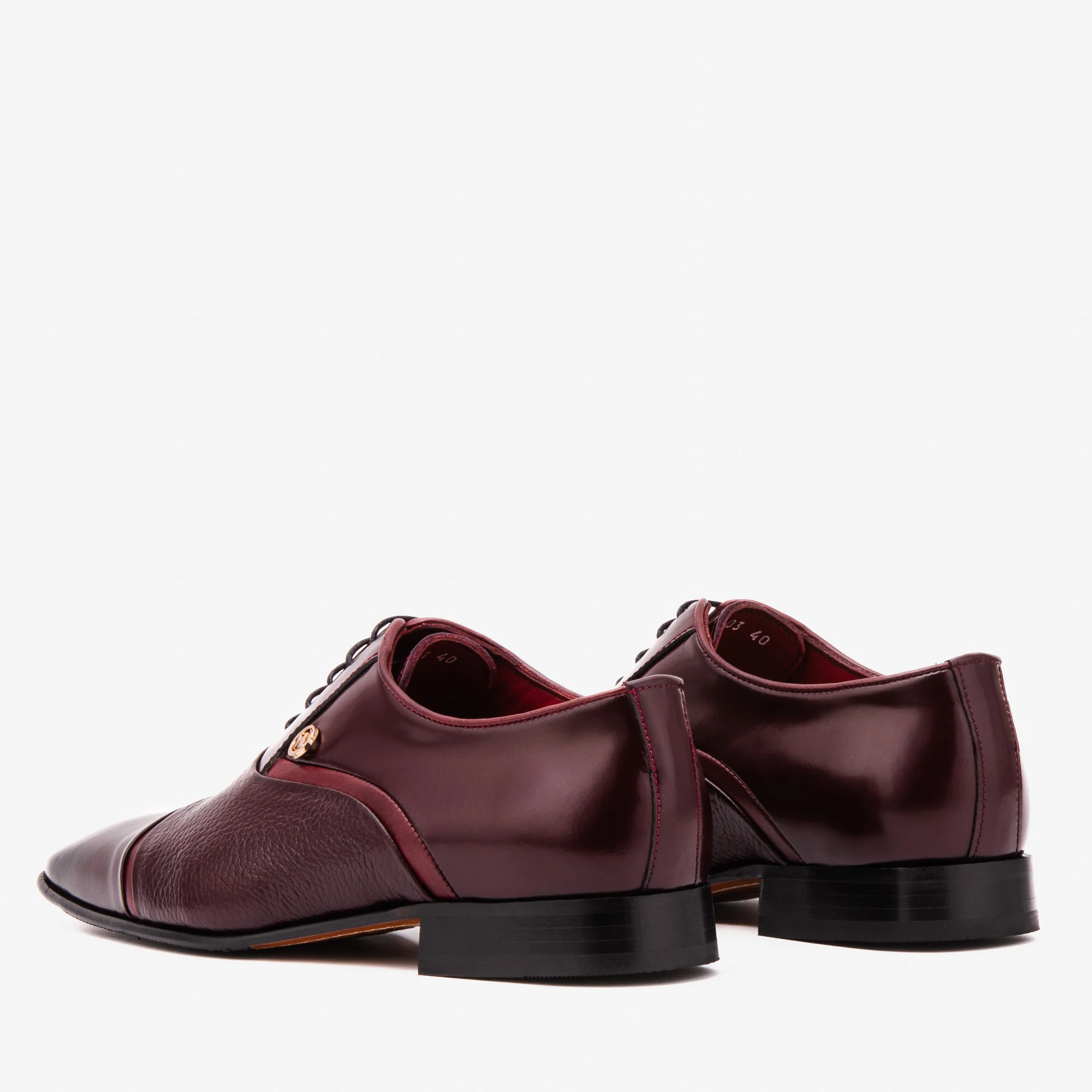 The Rockwell Handmade Burgundy Leather Cap Toe Oxford Men Shoe - Image 5