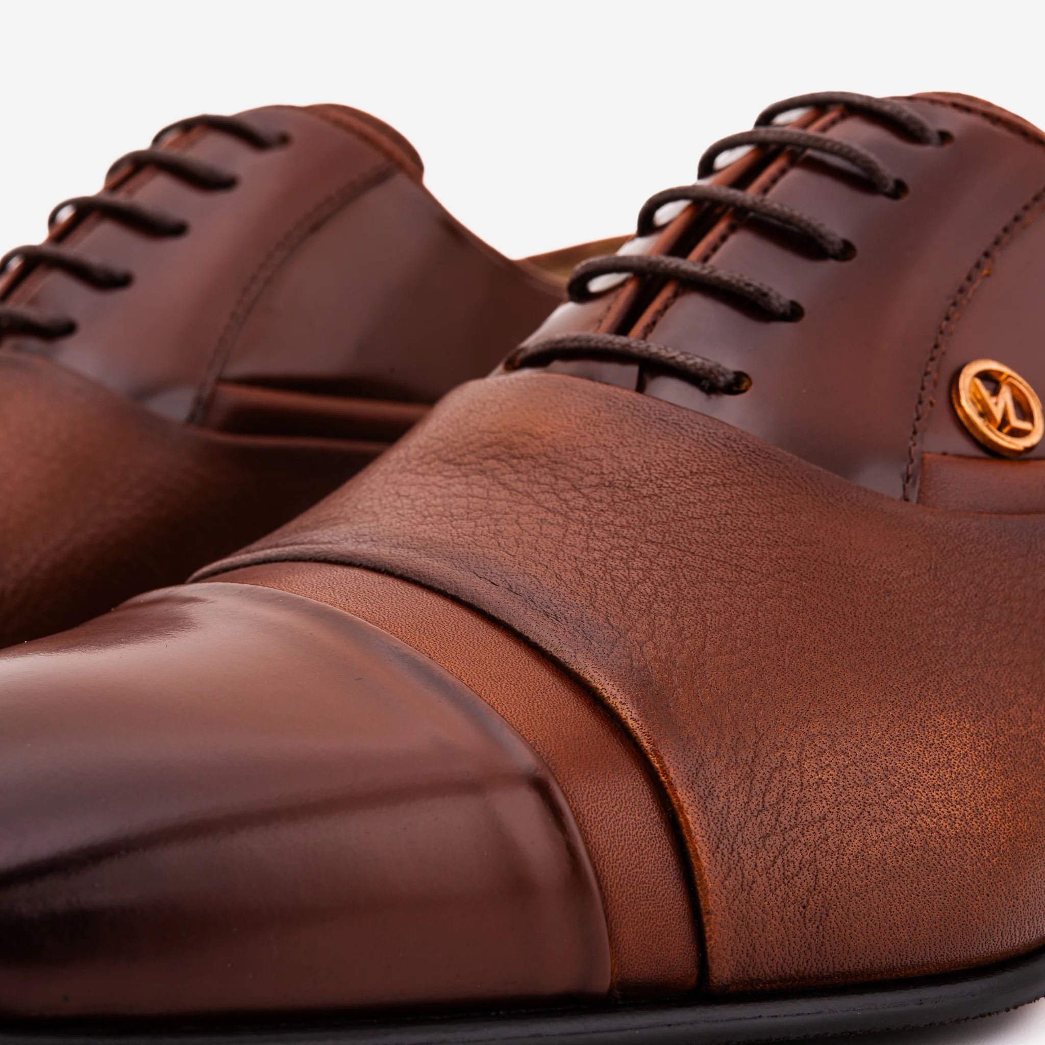 The Rockwell Handmade Tan Leather Cap Toe Oxford Men Shoe - Image 3
