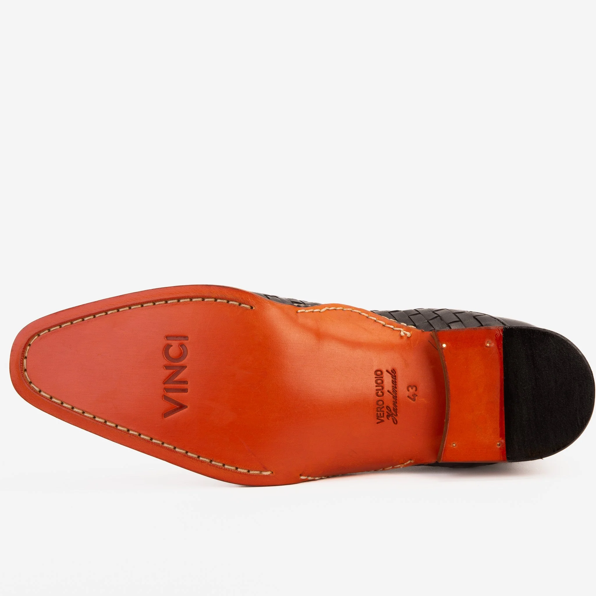 The Rolls Boot Woven Black Leather Double Monk Strap Handmade Men Shoe - Image 9