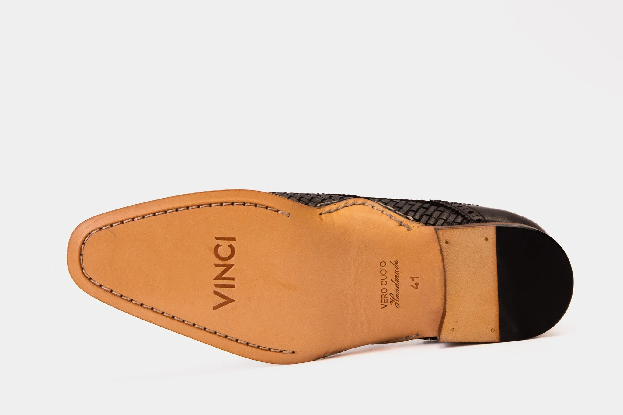 The Rolls  Woven Black Leather Single Monk Strap  Handmade Men Shoe - Image 6