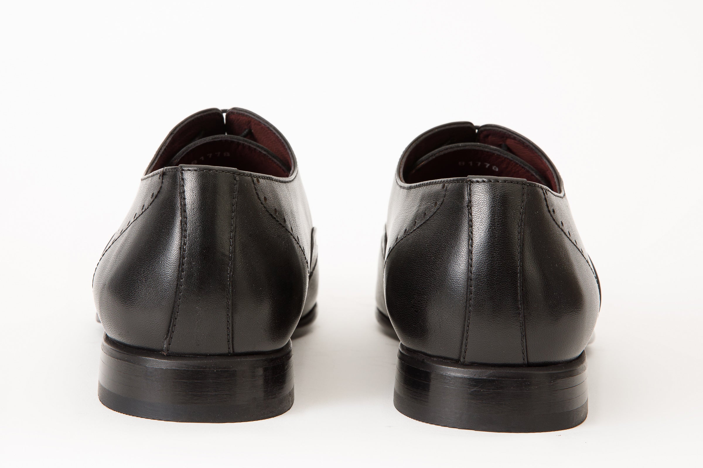 The Roma Black Leather Wingtip Oxford Men Shoe - Image 5