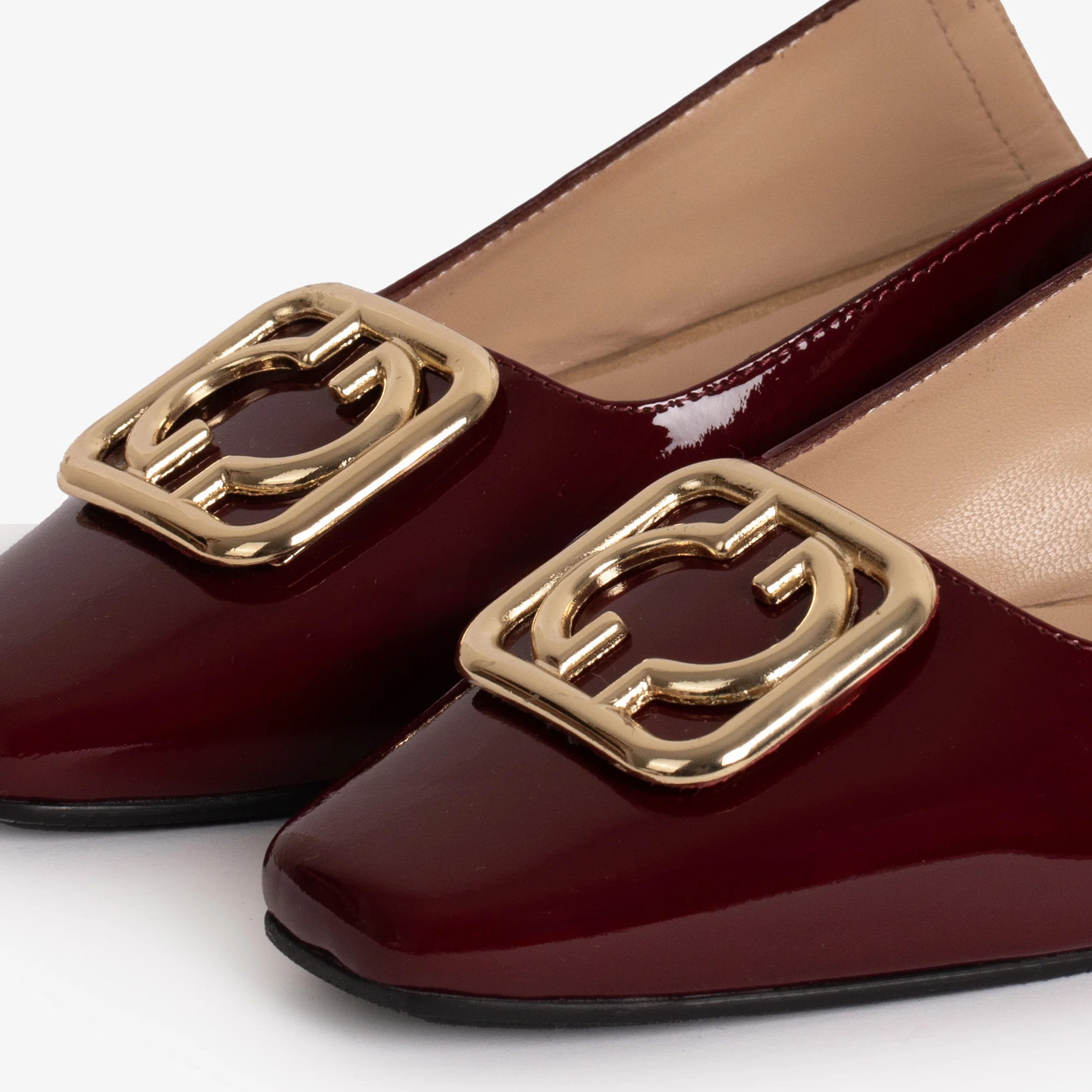 The Rosalinda Burgundy Patent Leather Women Flat Slingback Sandal - Image 4