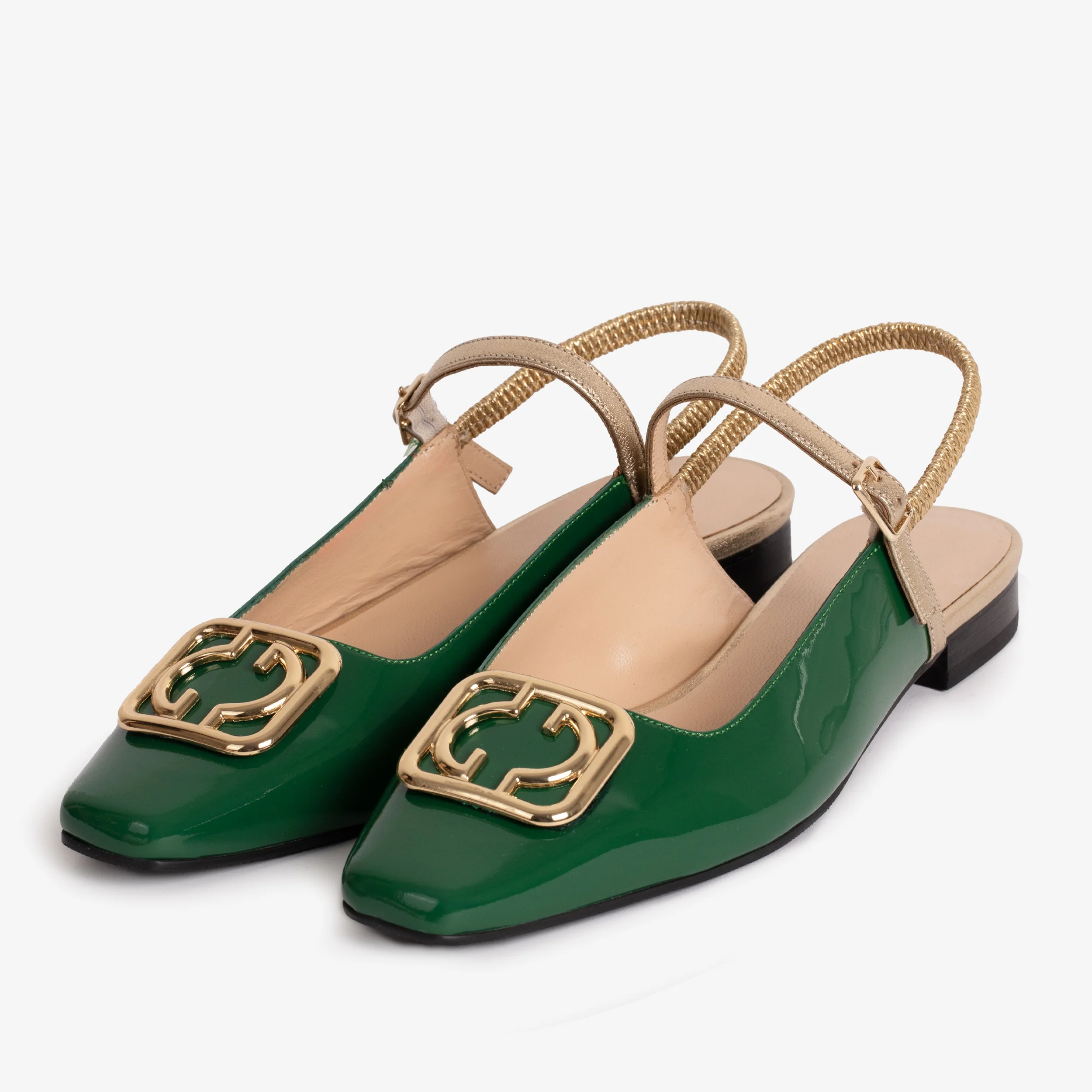 The Rosalinda Green Patent Leather Women Flat Slingback Sandal - Image 3