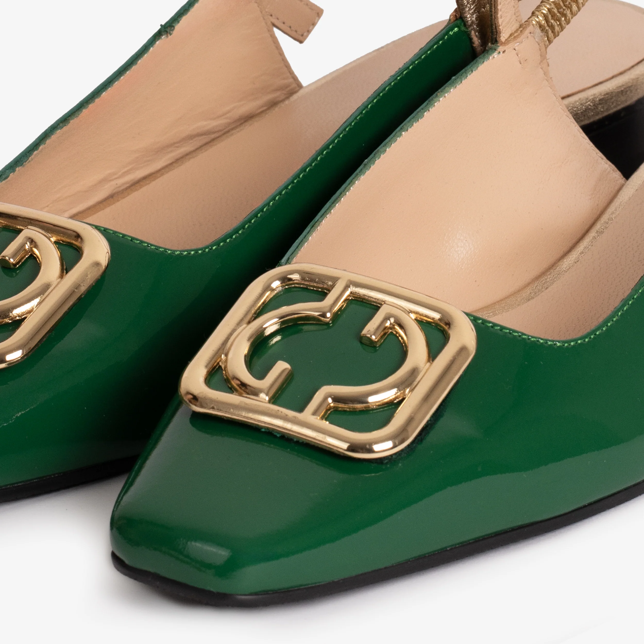 The Rosalinda Green Patent Leather Women Flat Slingback Sandal - Image 4