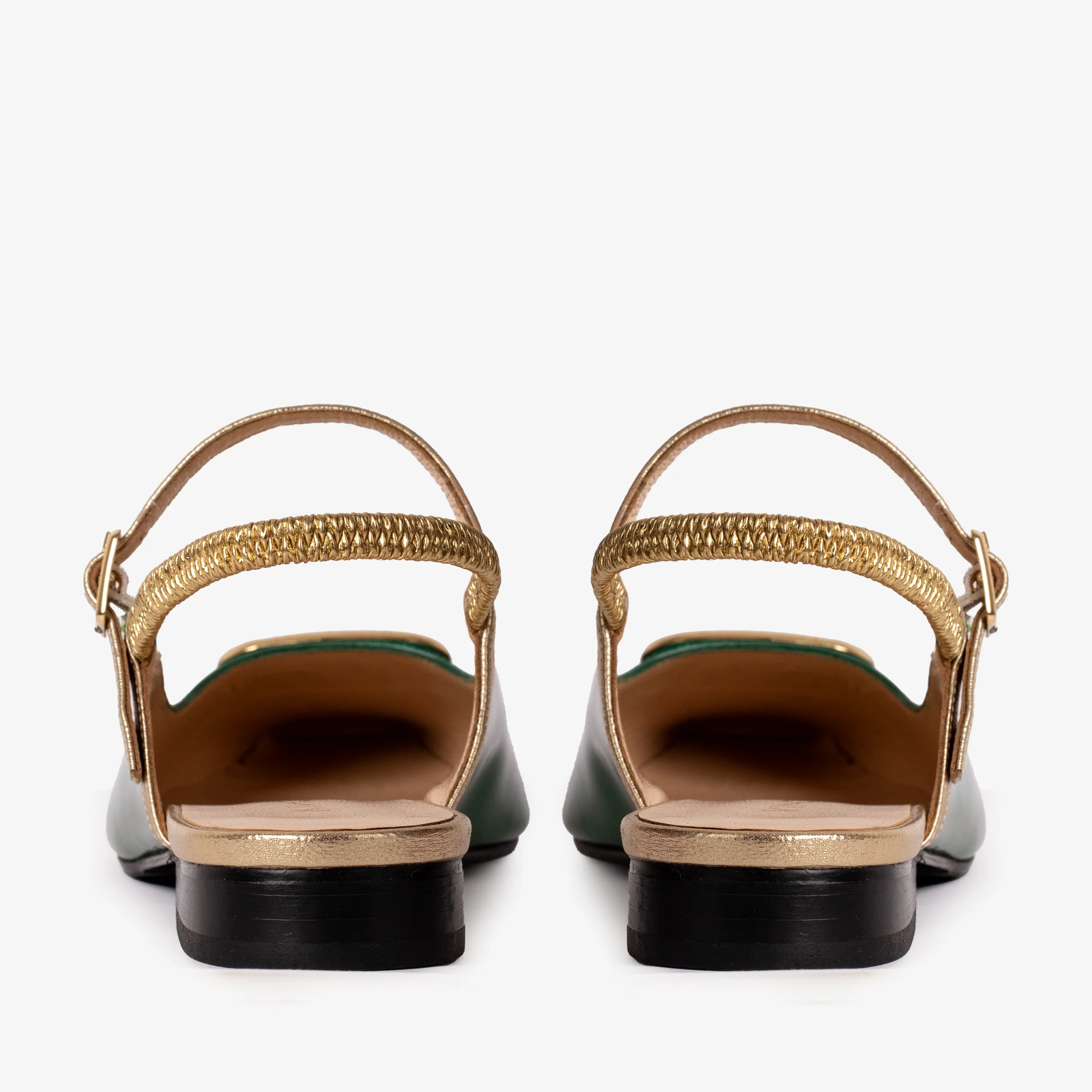 The Rosalinda Green Patent Leather Women Flat Slingback Sandal - Image 6