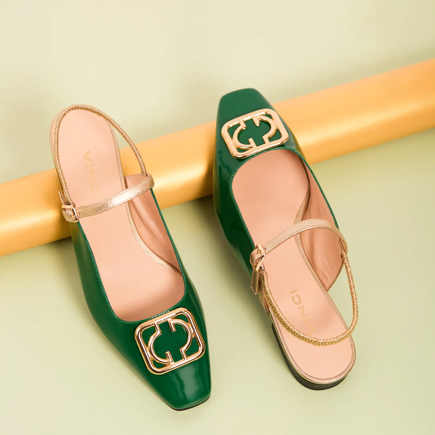 The Rosalinda Green Patent Leather Women Flat Slingback Sandal - Image 7