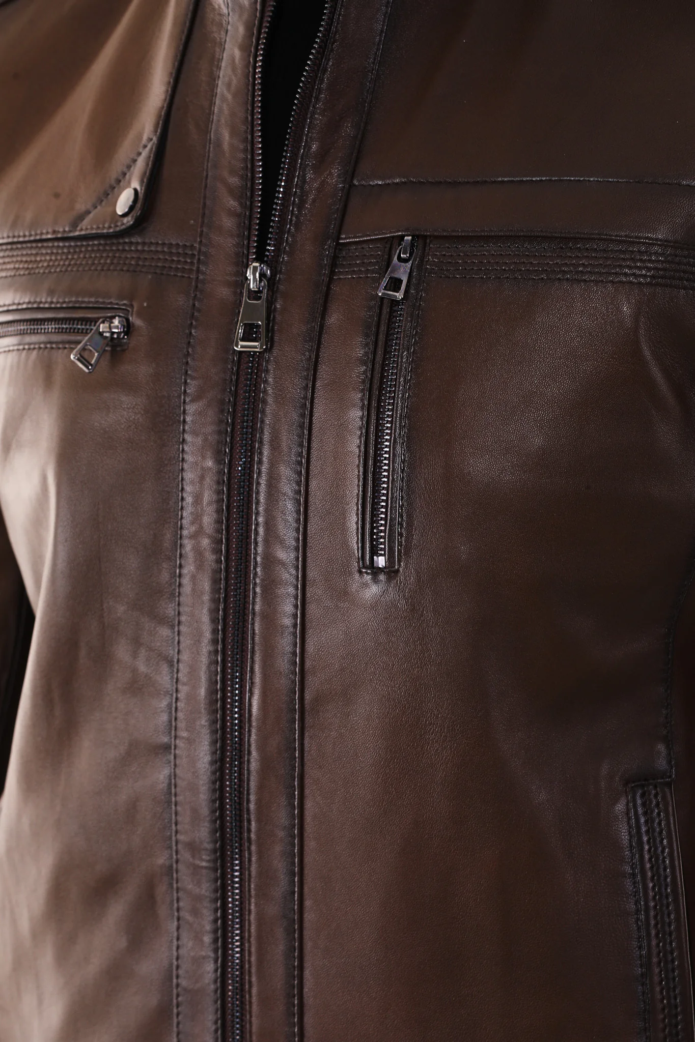 The Rossi Dark Brown Leather Men Jacket - Image 4