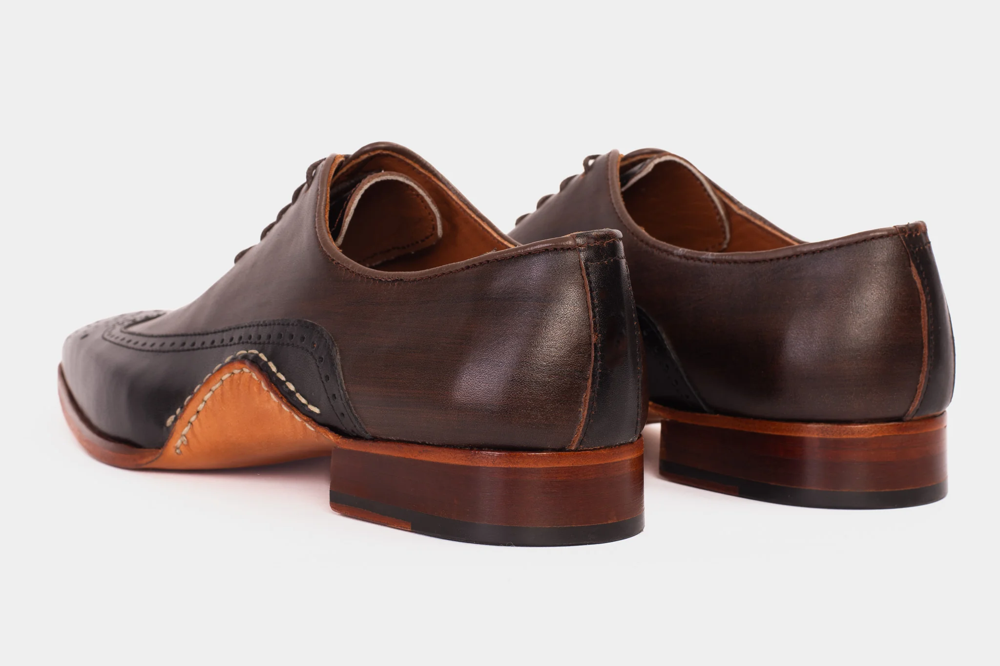 The Royal Hand Craft Black & Brown Wingtip Oxford Men Shoe - Image 6