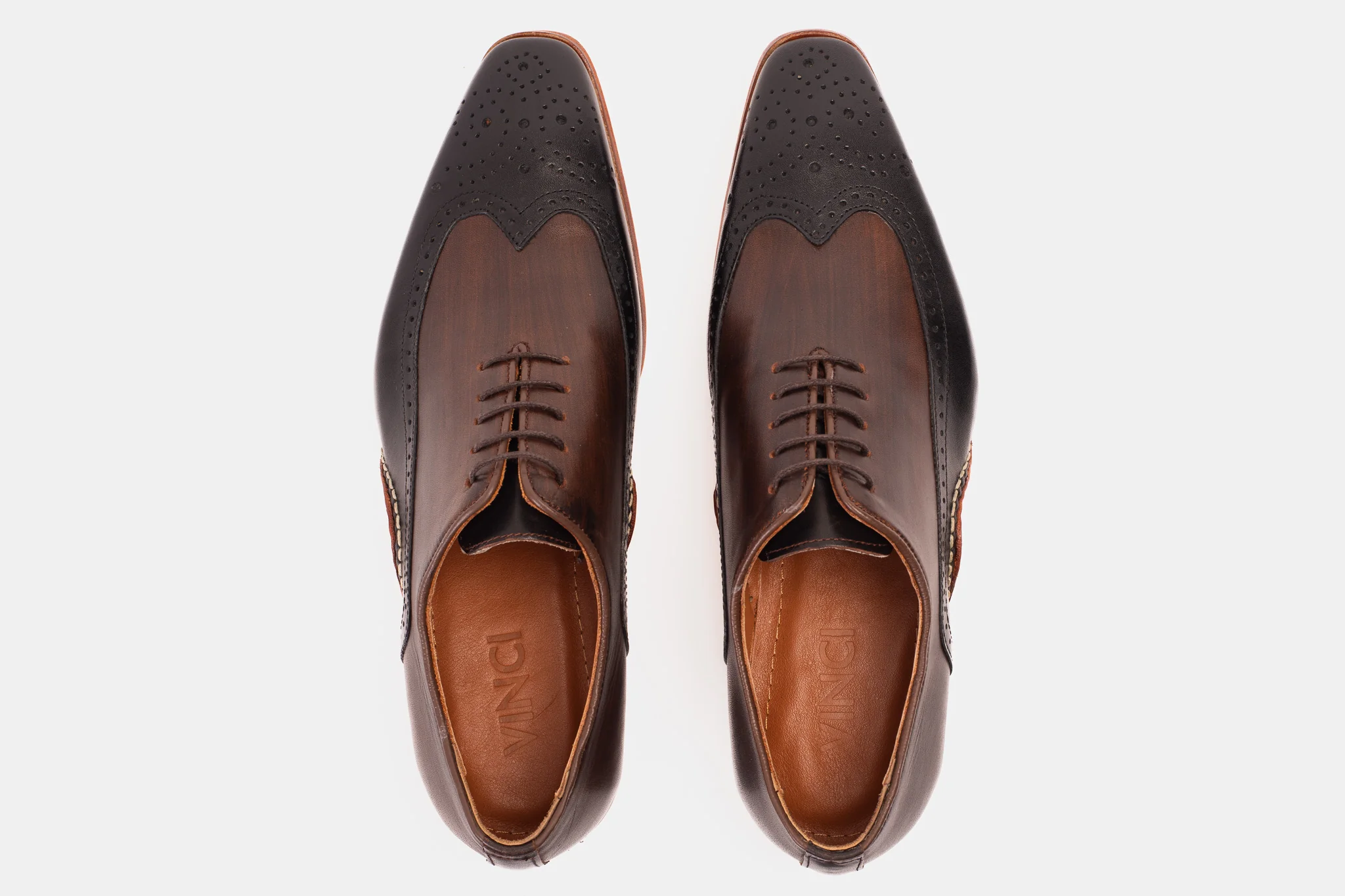 The Royal Hand Craft Black & Brown Wingtip Oxford Men Shoe - Image 7