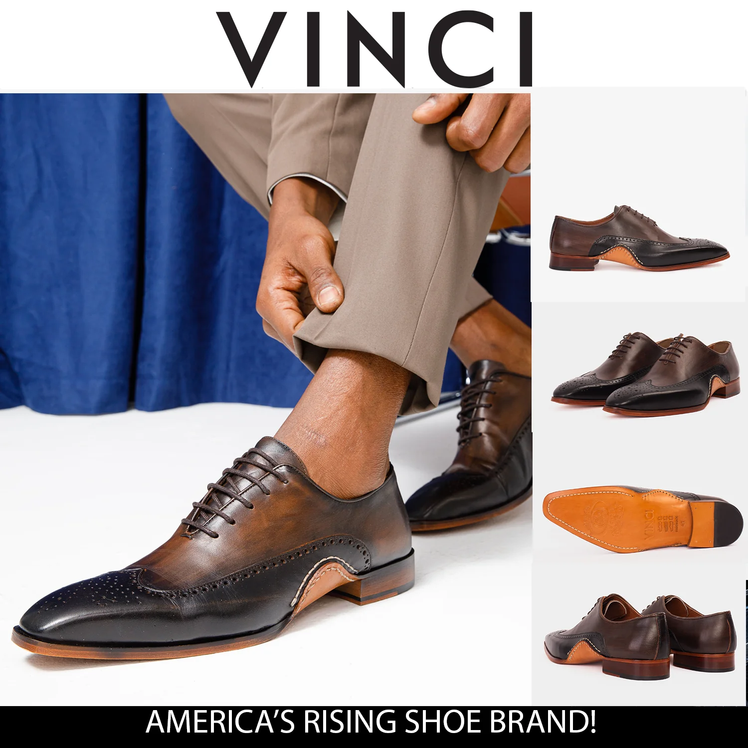 The Royal Hand Craft Black & Brown Wingtip Oxford Men Shoe - Image 9