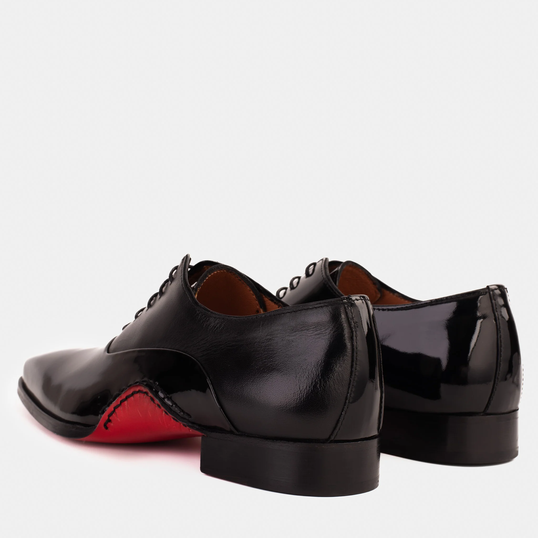 The Royal Hand Craft Black Patent Leather Plain Toe Oxford Men Shoe - Image 4