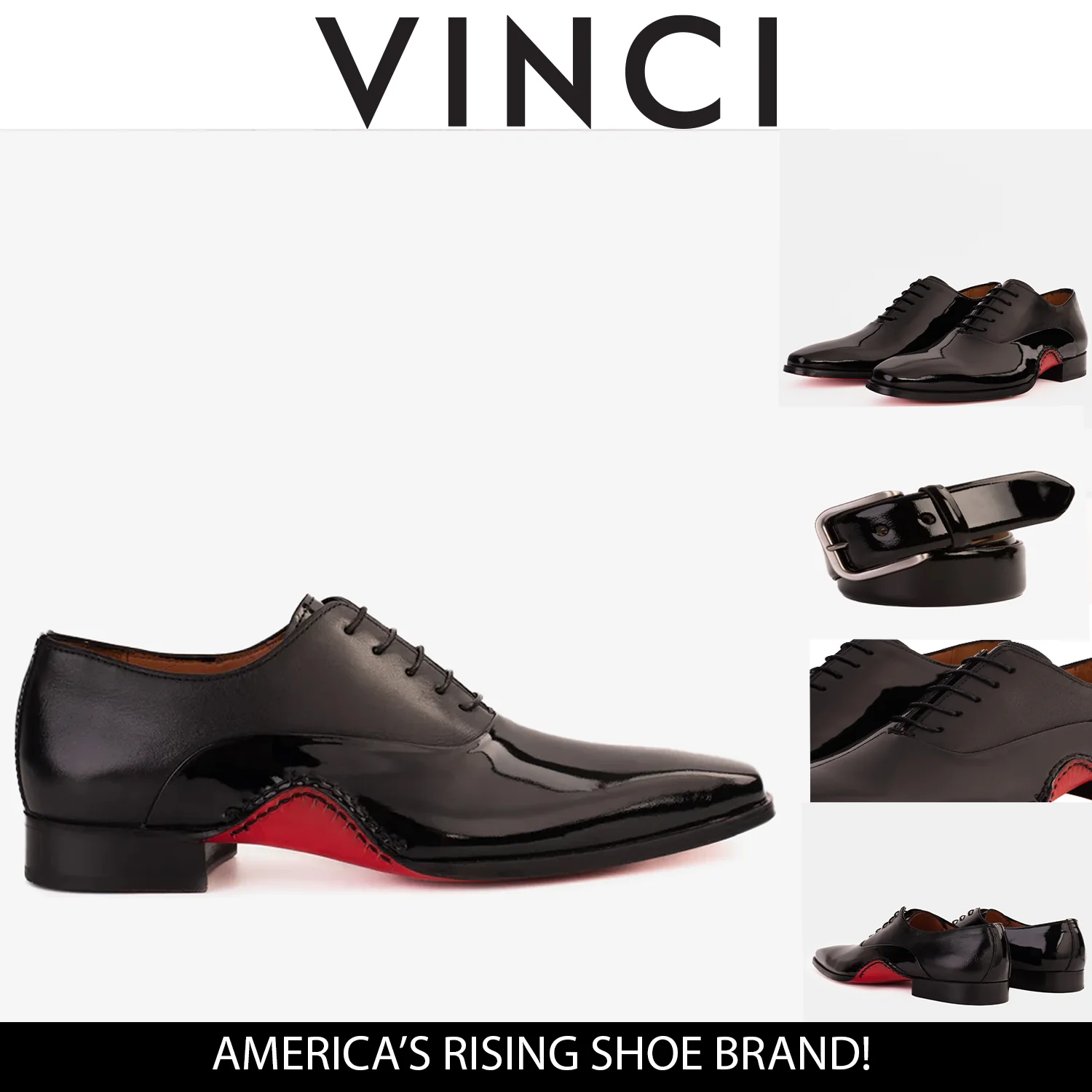 The Royal Hand Craft Black Patent Leather Plain Toe Oxford Men Shoe - Image 7